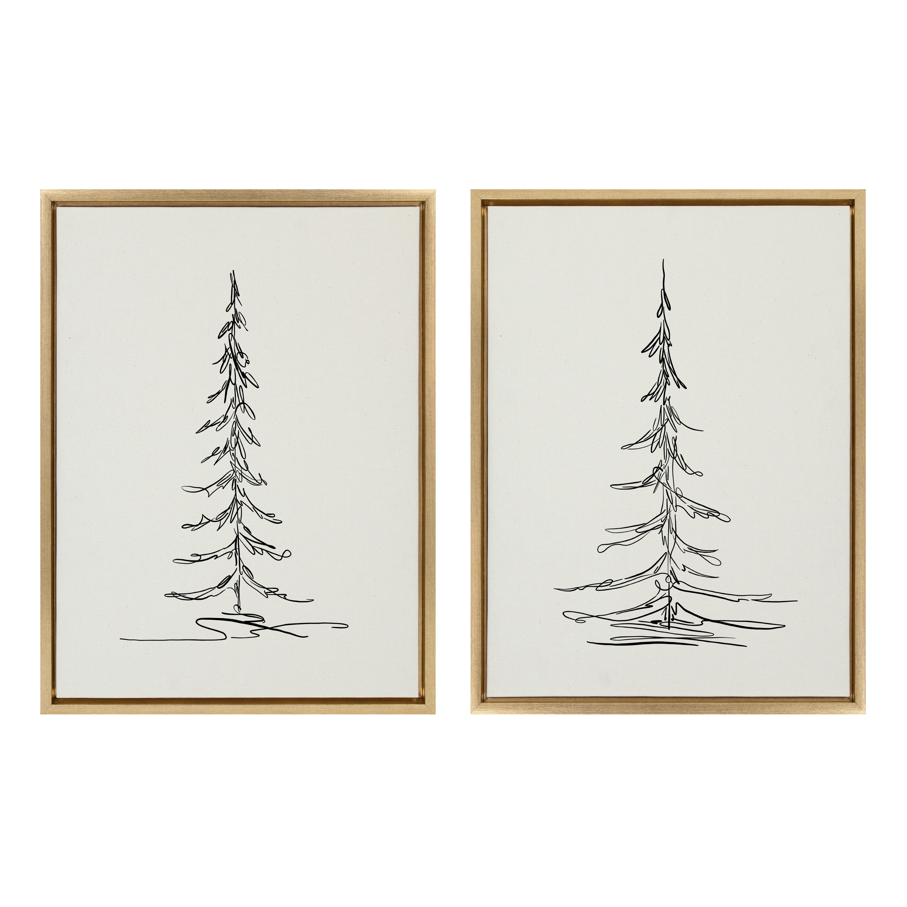 Art Set 2 Piece Set 18x24 Sylvie Bright Gold 1