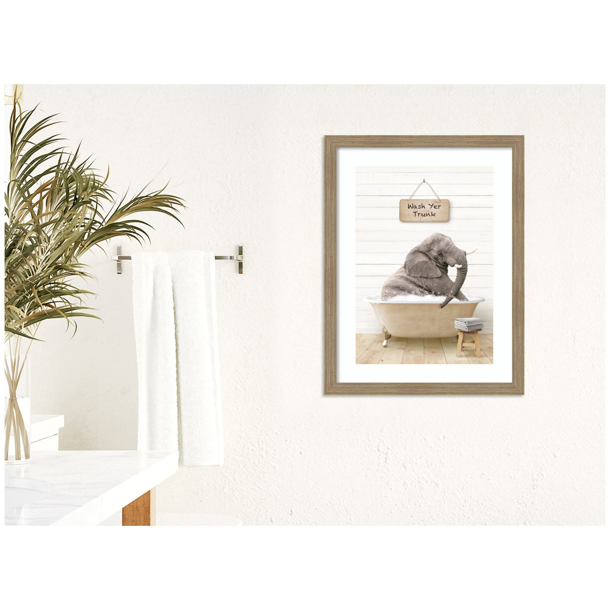 Framed Art Woodgrain Stripe Mocha 20x26 7