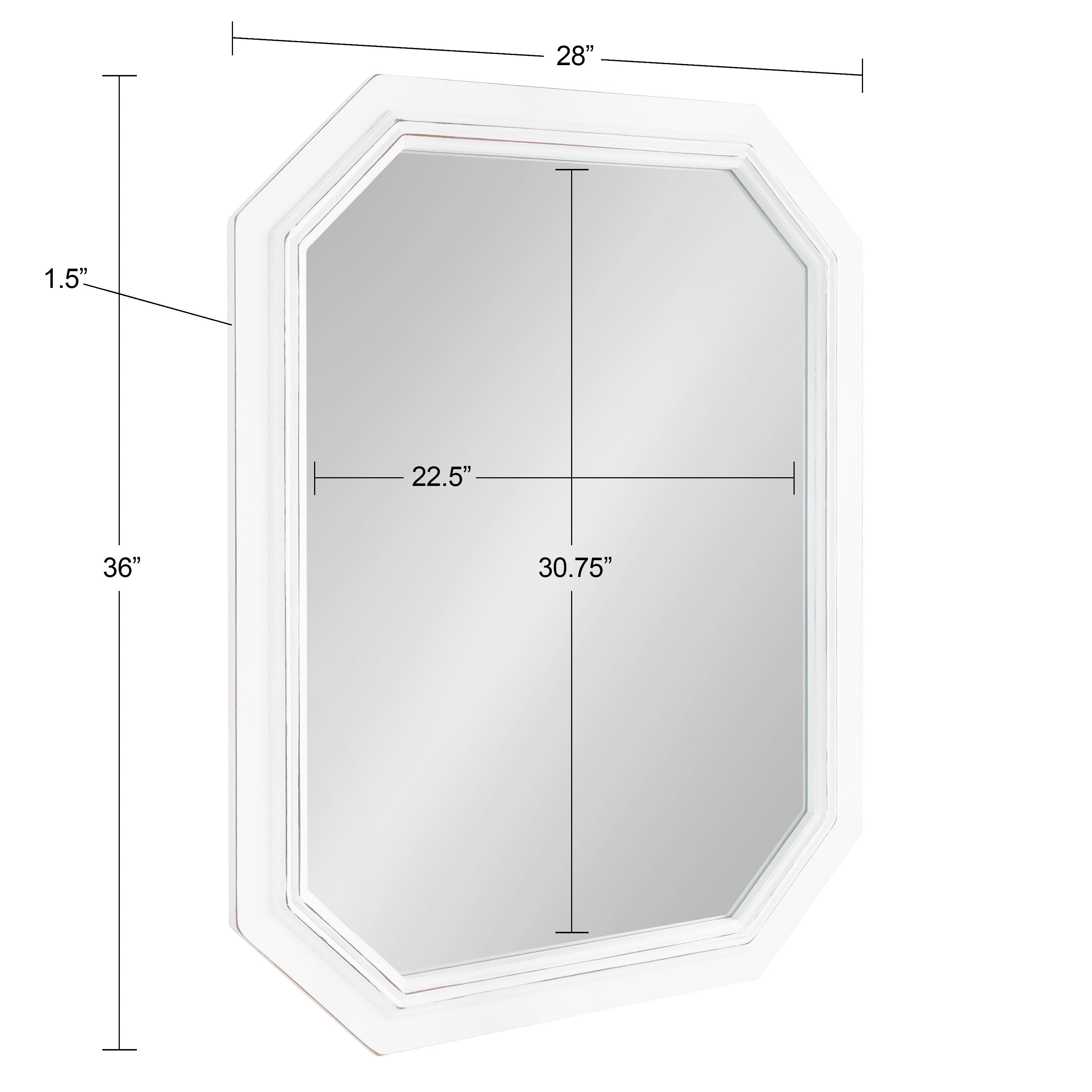 Octagon Mirror White 28x36 5