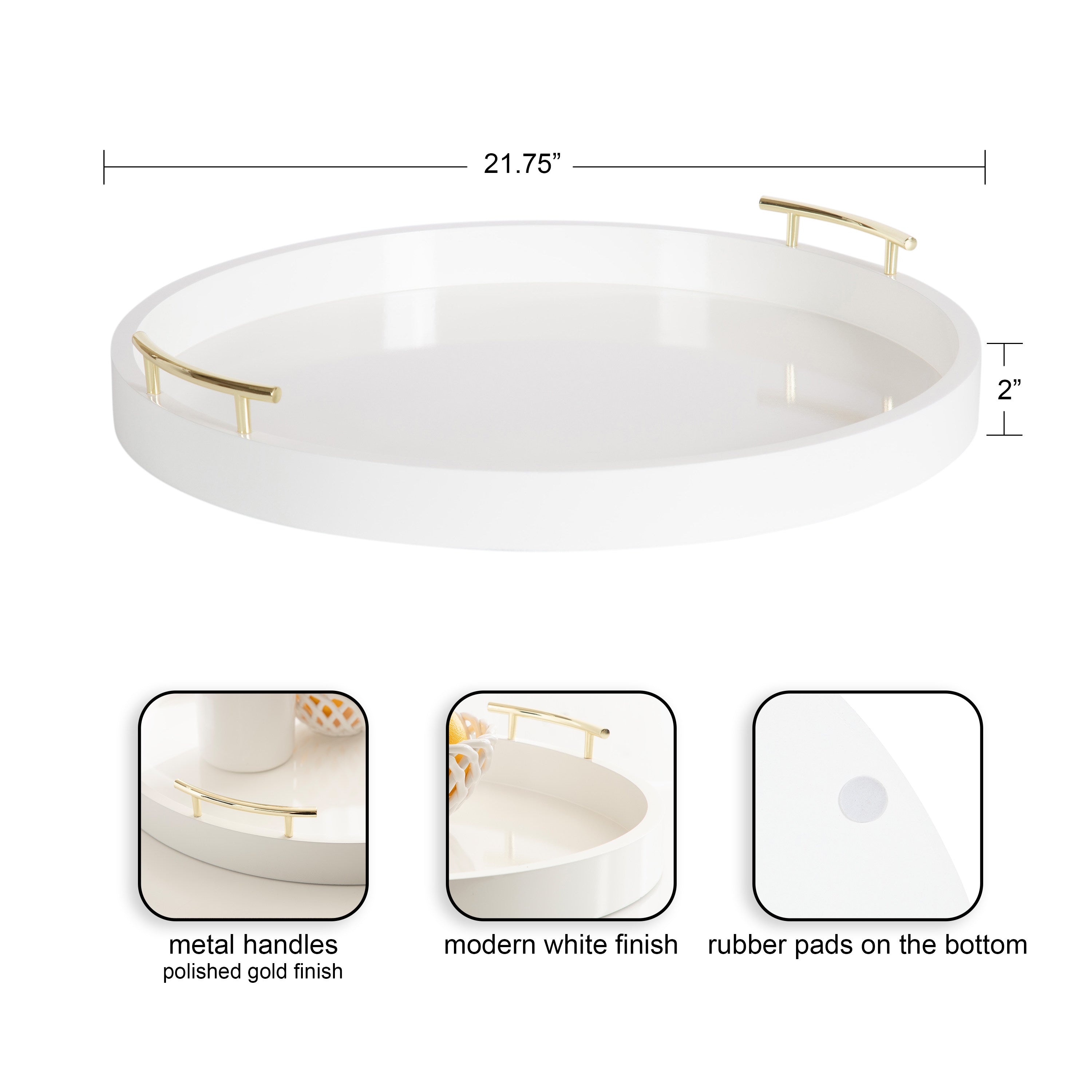 Single Tray White 22" Diameter 2