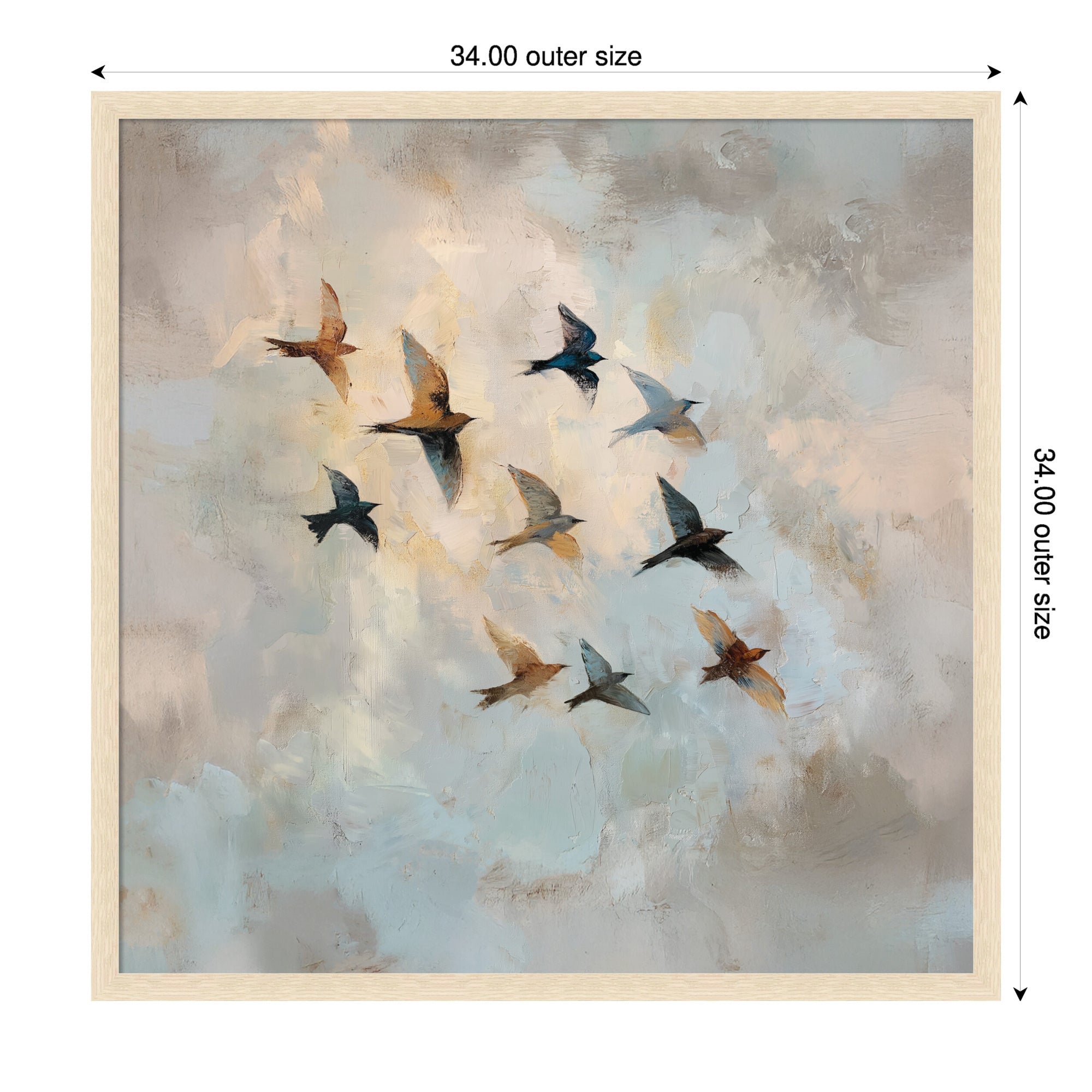 Mounted Canvas 34x34 Woodgrain Stripe Blonde 2