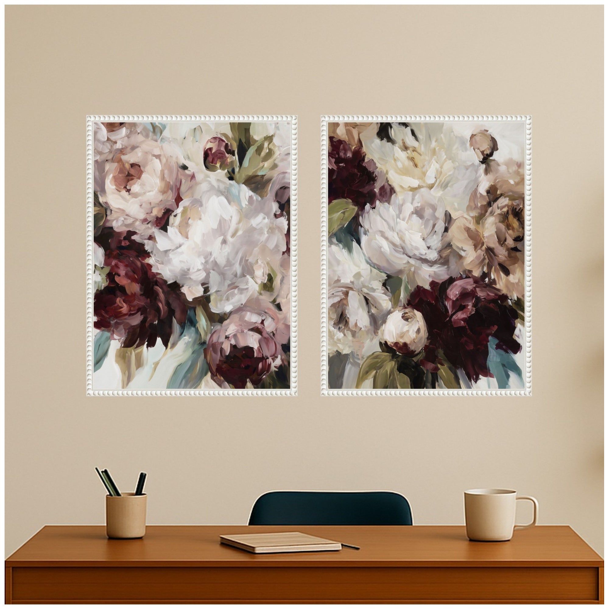 Art Set 2 Piece Set 18x24 Sylvie Beaded White 5