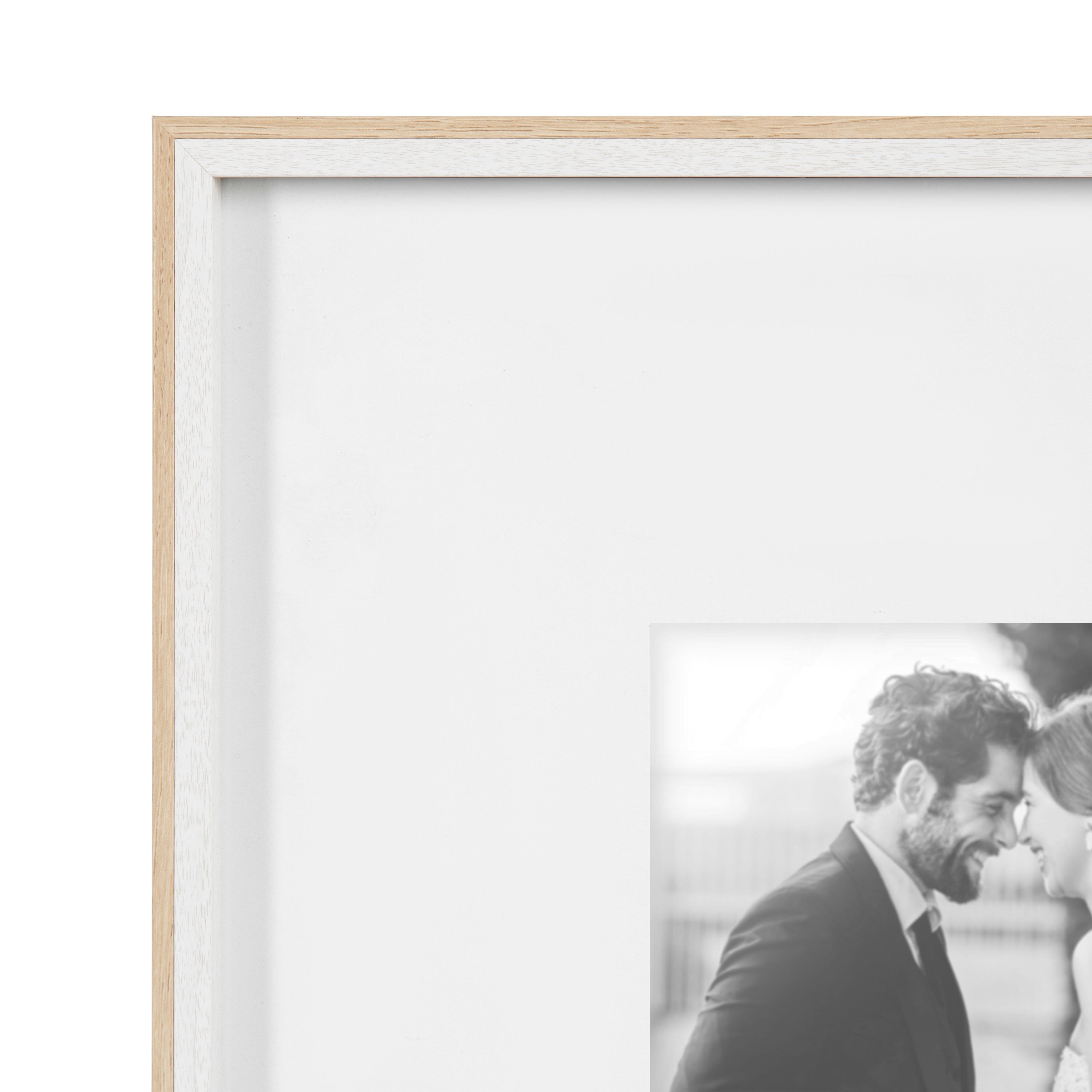 Wall Frame 16x16 matted to 8x8 White Natural 3