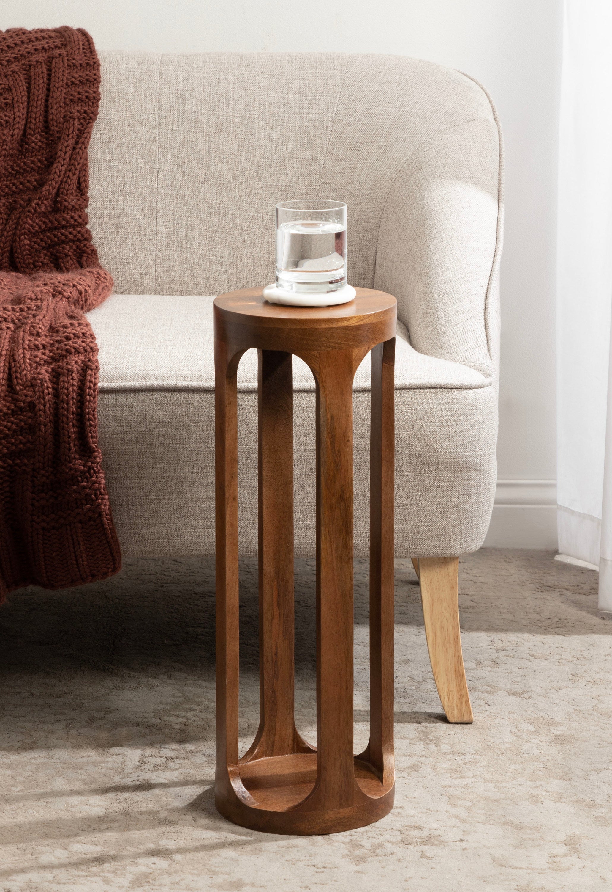 Drink Table Walnut Brown 8x8x23 6