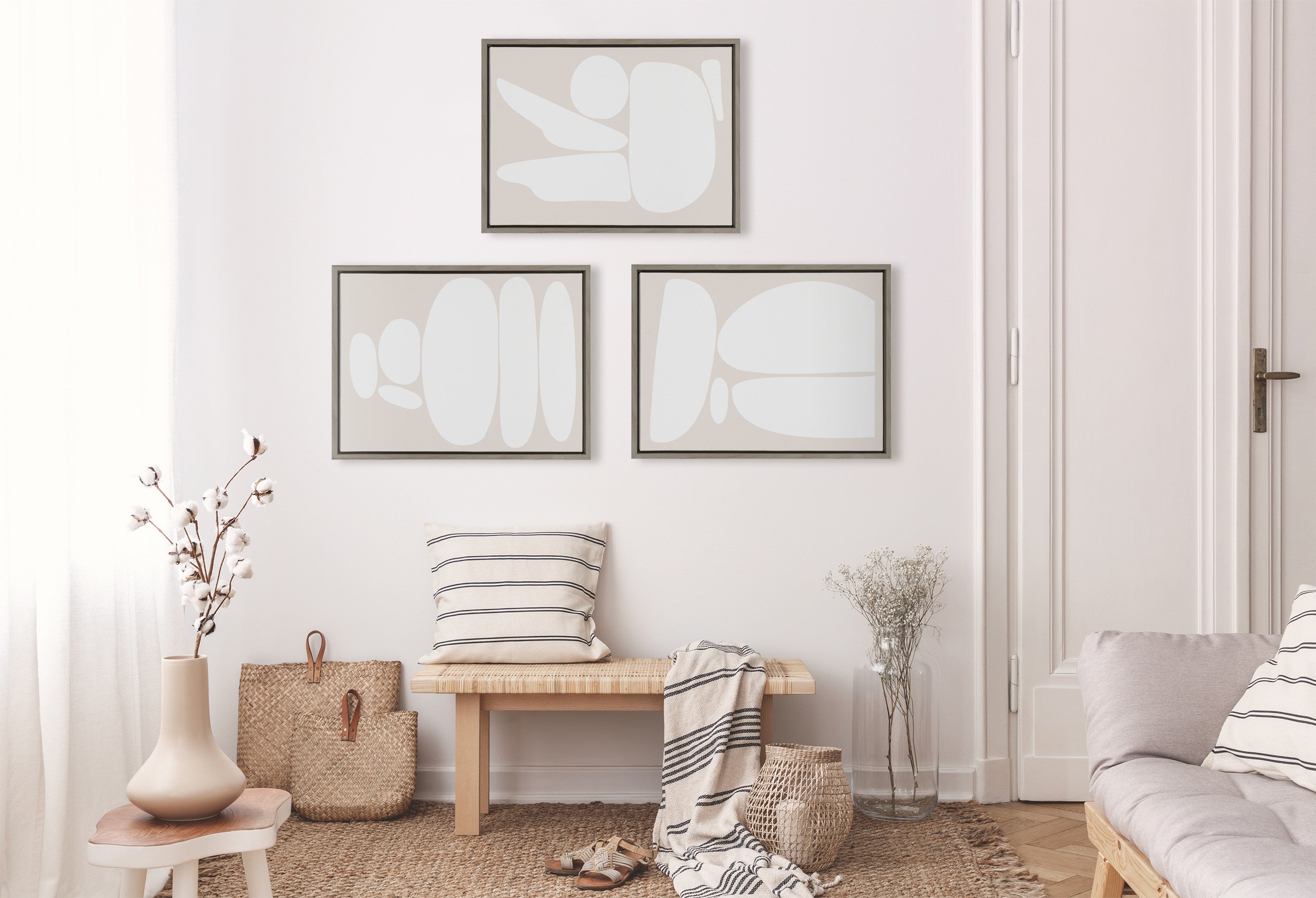 Art Set 3 Piece Set 18x24 Sylvie Graywash 6