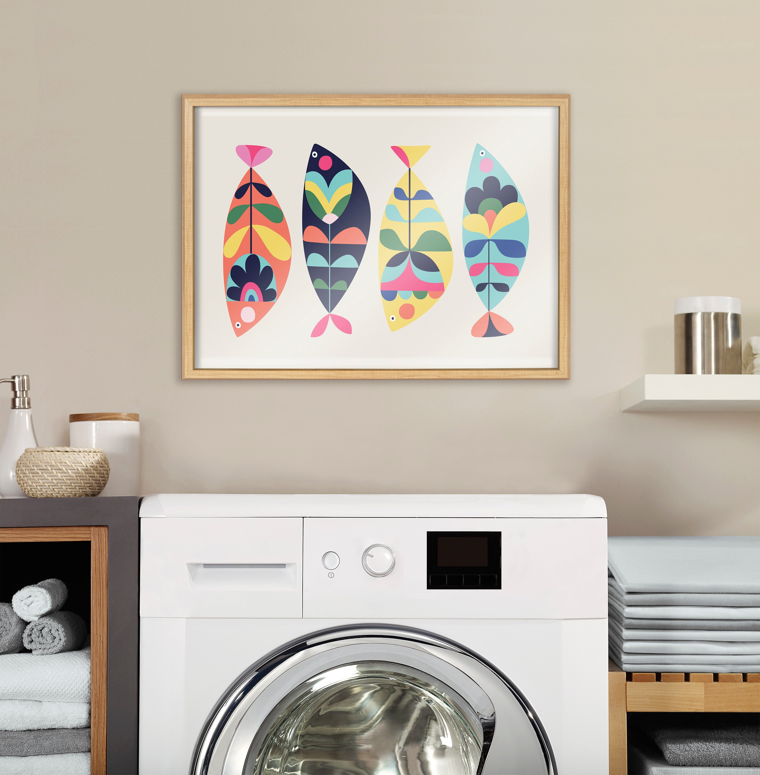 Blake MCM Fish Framed Printed Glass by Rachel Lee of My Dream Wall