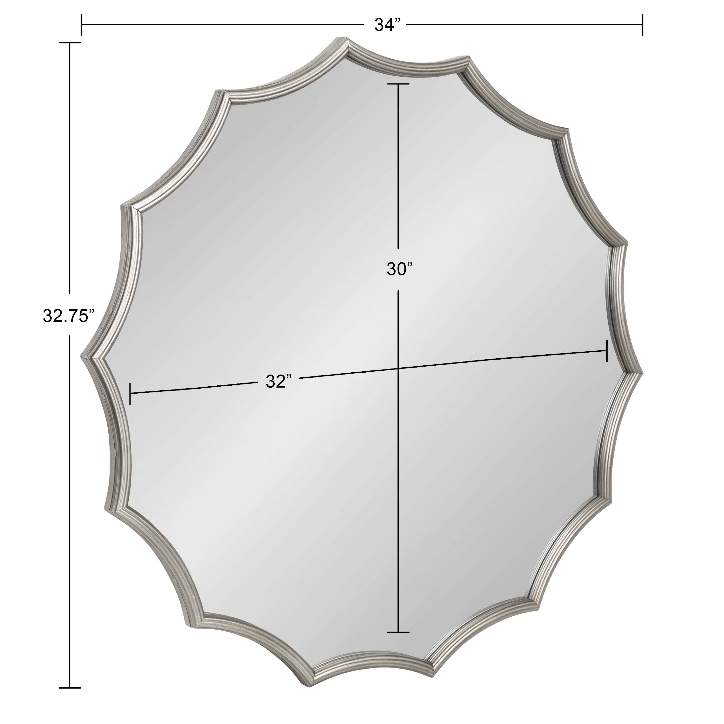 Lalina Scalloped Round Framed Accent Mirror