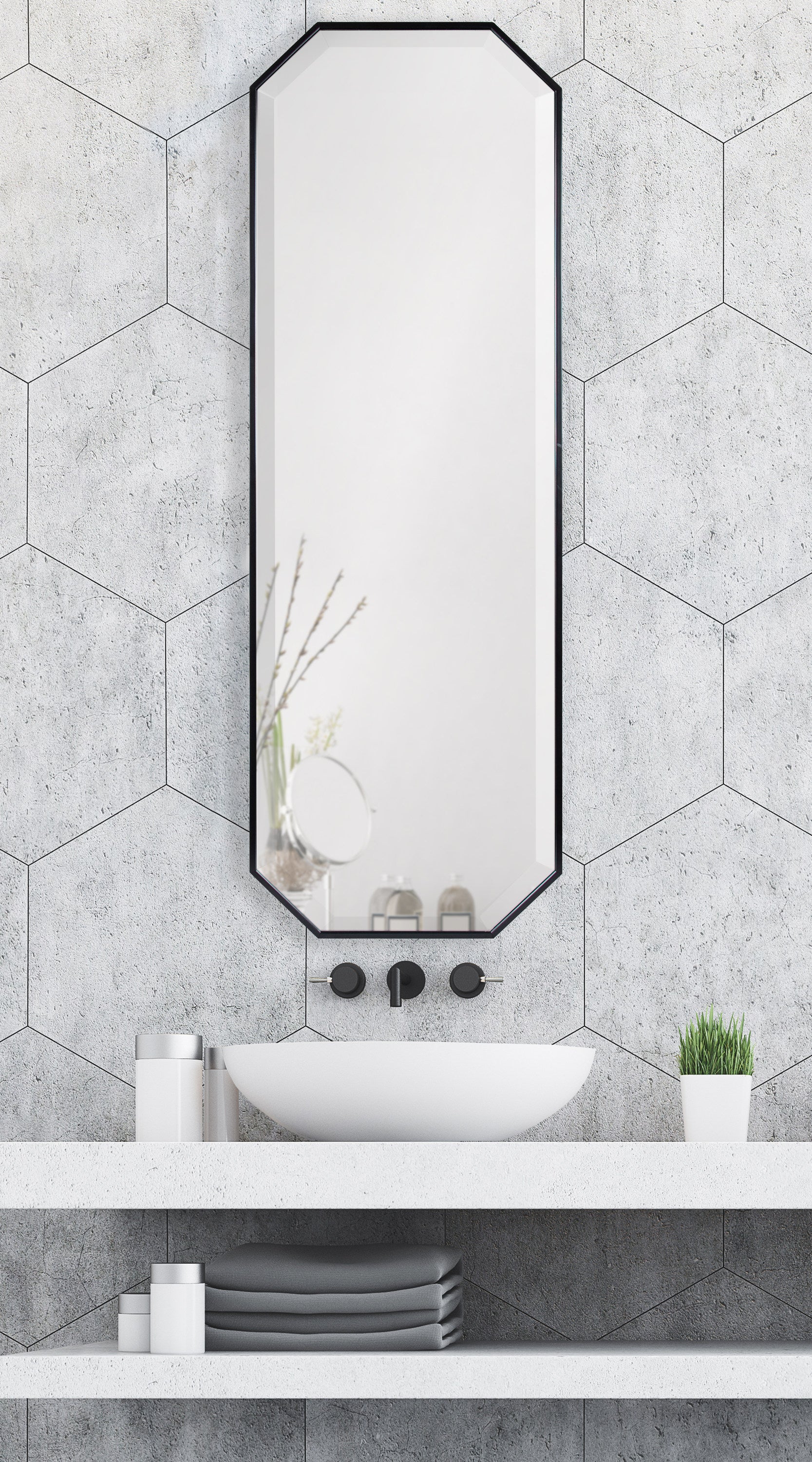 Full Length Mirror Black 16x48 7