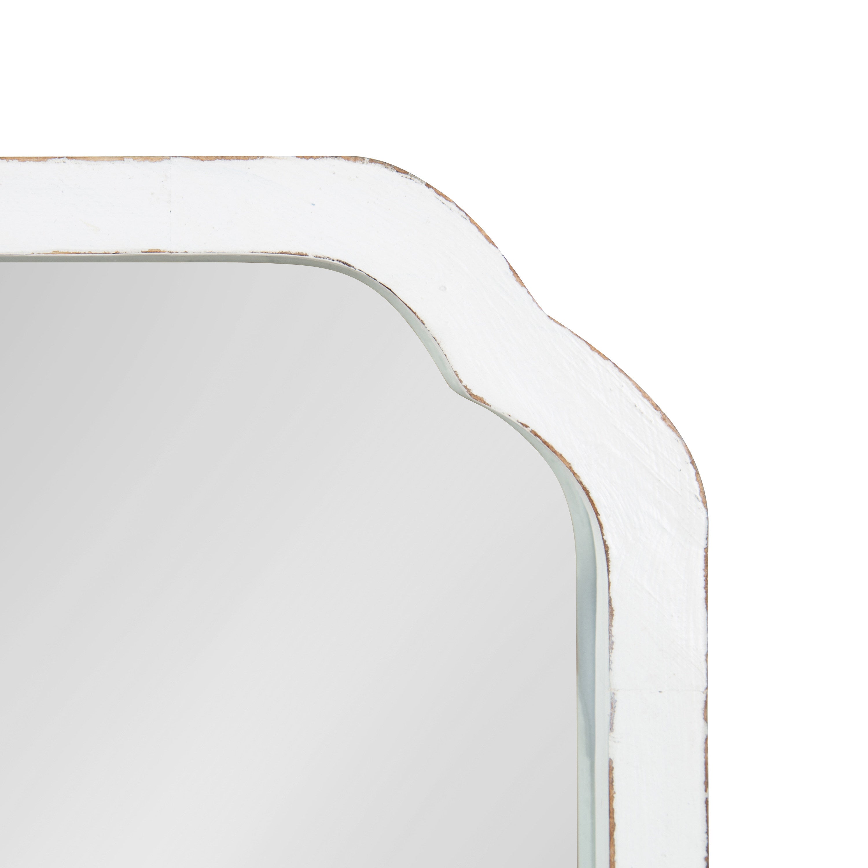 Scallop Mirror White 24x24 3