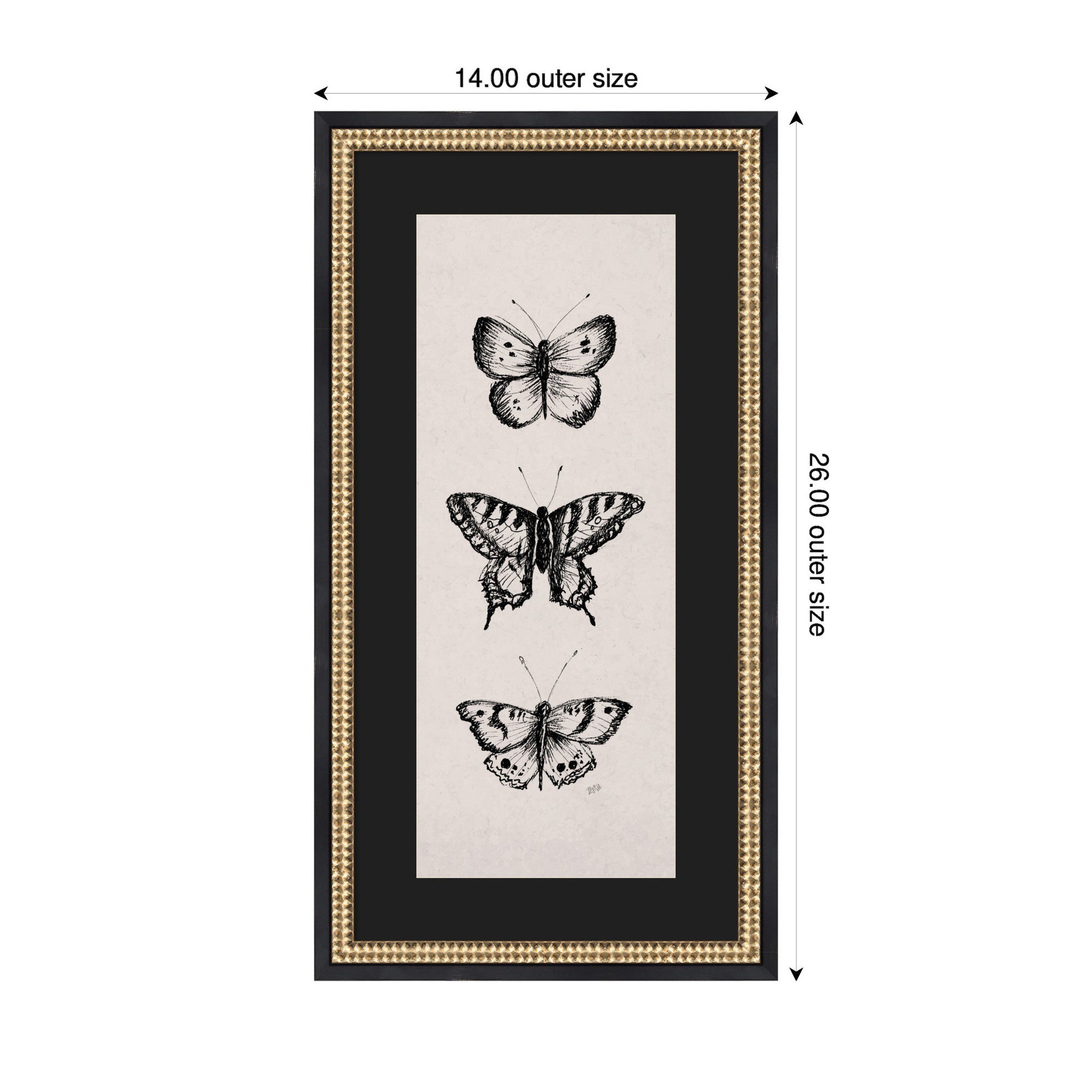 Framed Art 14x26 Green Matted to 8x20 Castellan Black 2