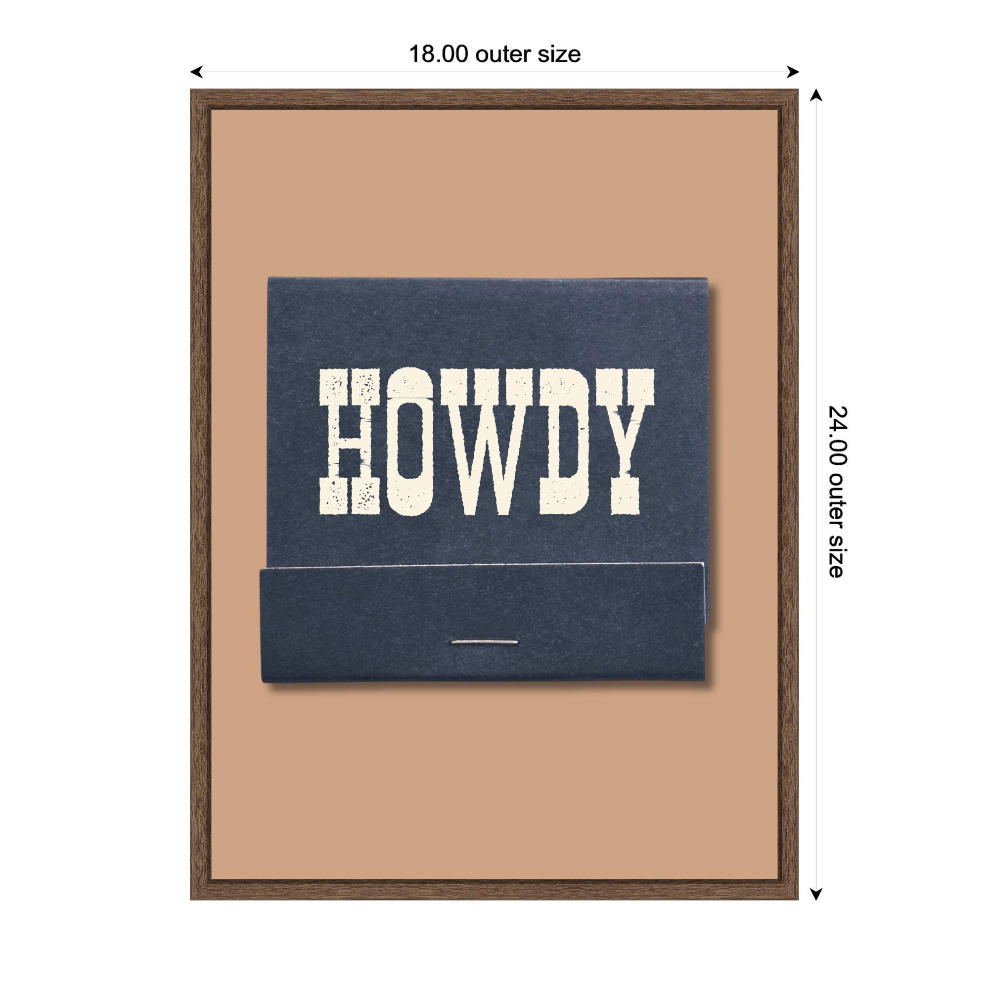 Howdy Matchbook Blue by Megan Ryan Framed Canvas Wall Art Print