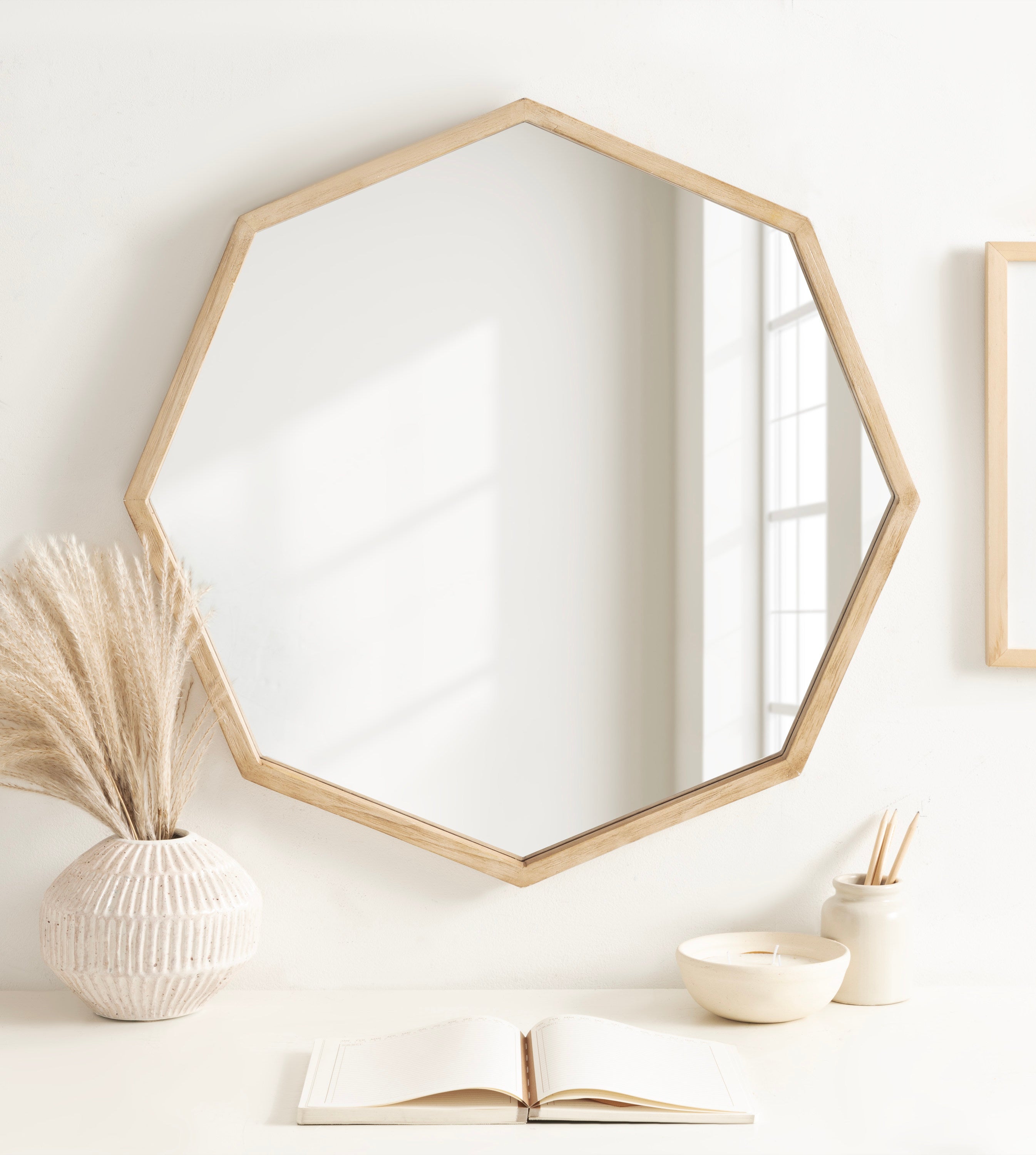 Octagon Mirror Natural 28x28 6