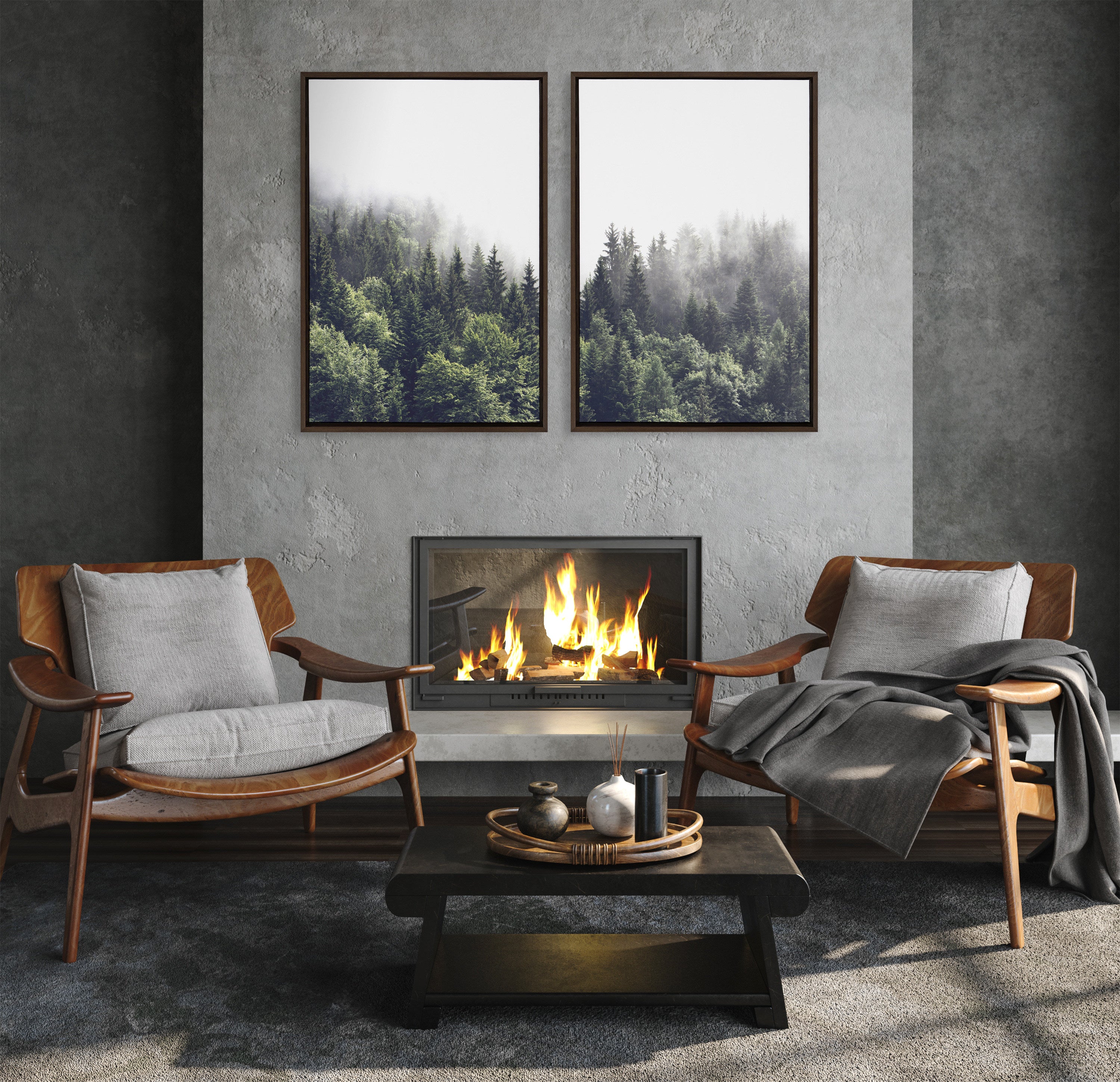 Art Set 2 Piece Set 23x33 Sylvie Walnut 5