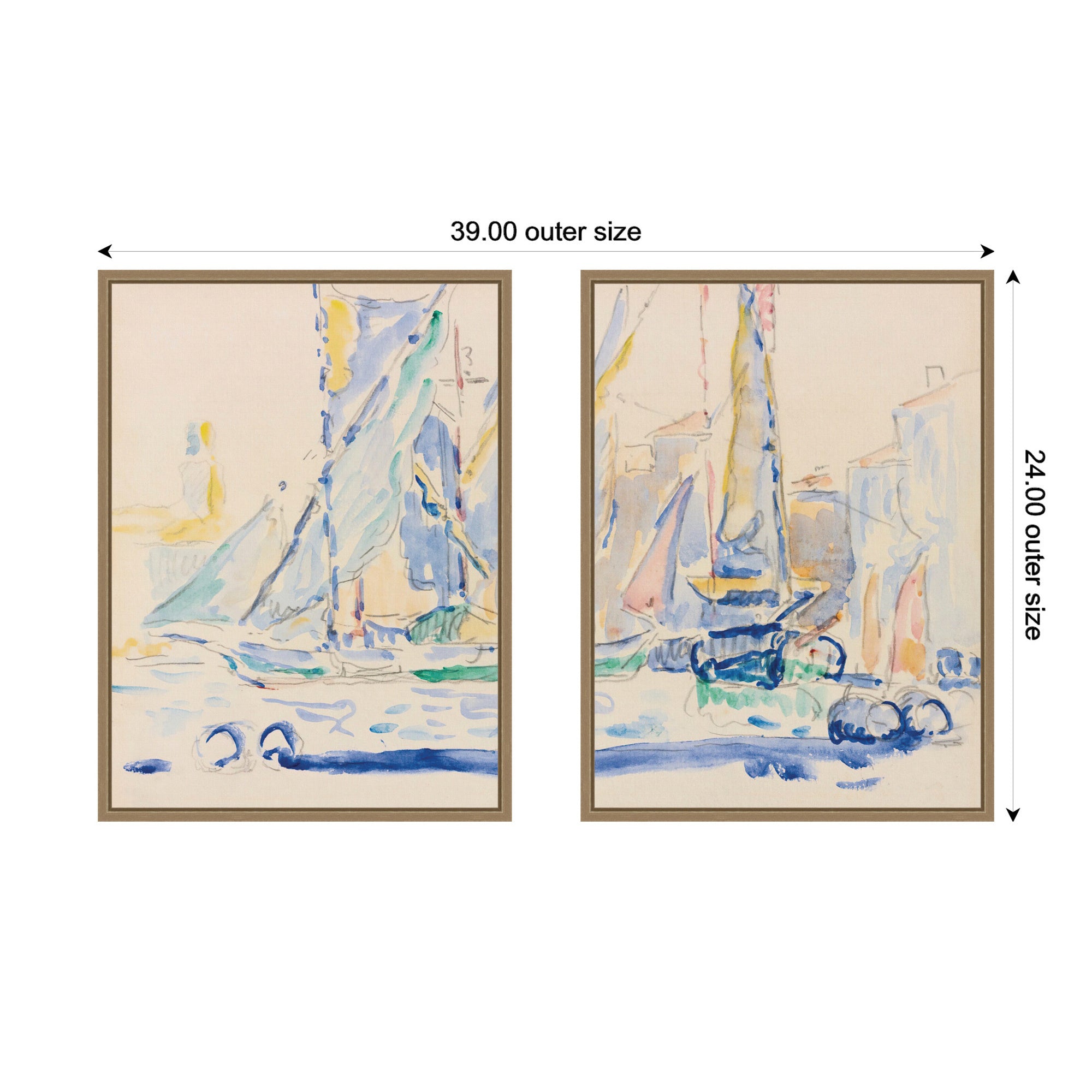 Art Set 2 Piece Set 18x24 Sylvie Dark Gold 2
