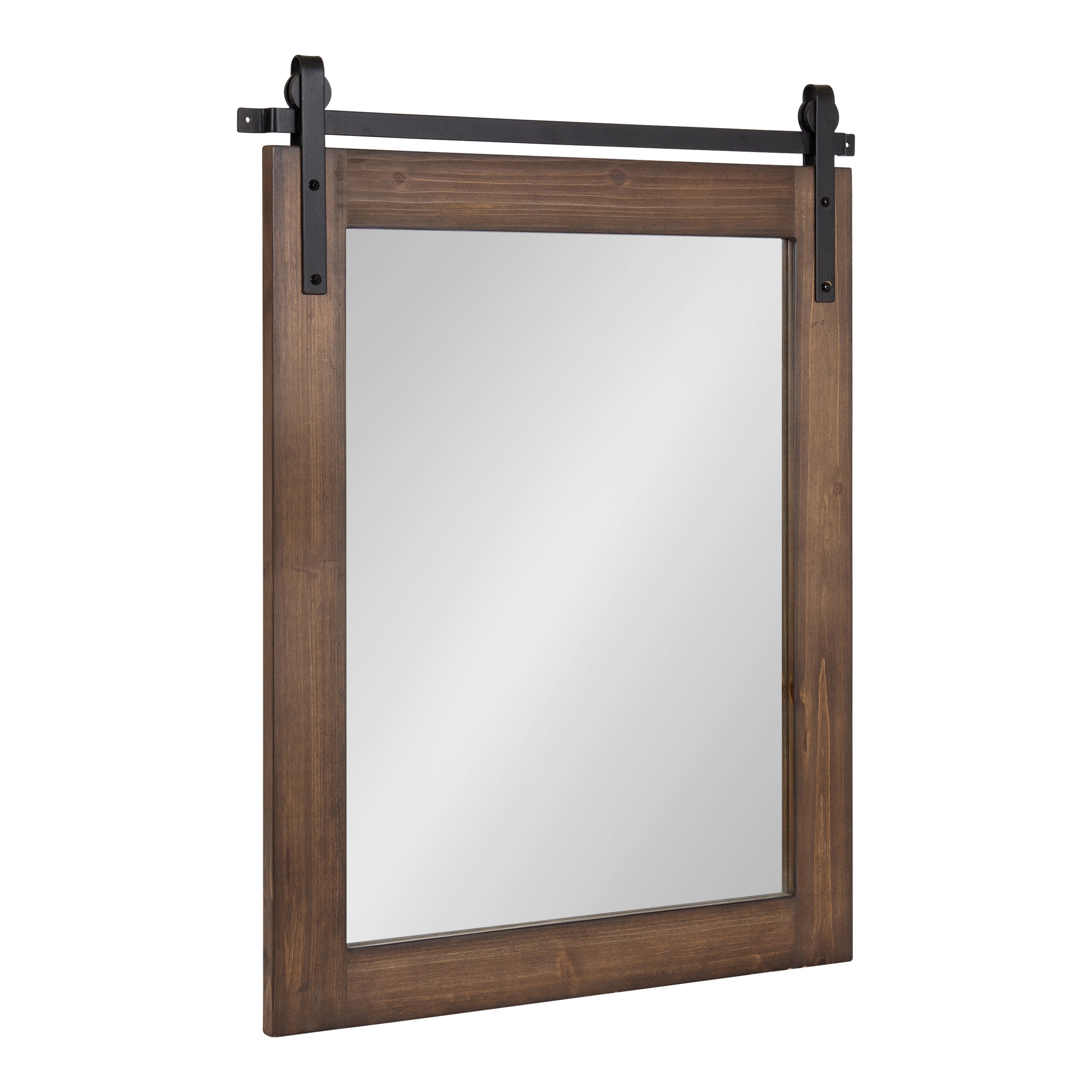 Rectangle Mirror Walnut Brown 24x30 1