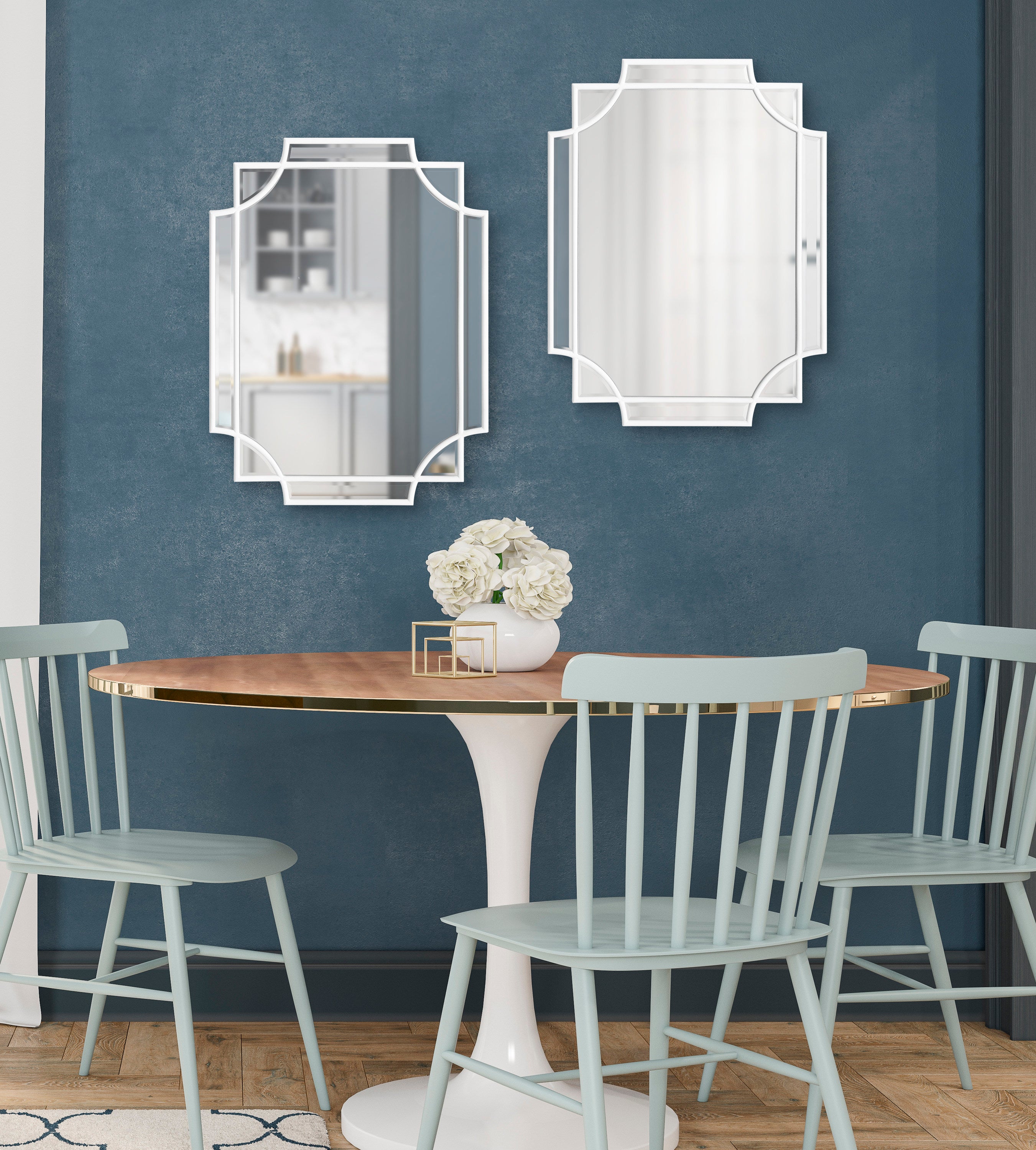 Scallop Mirror 18x24 White 7