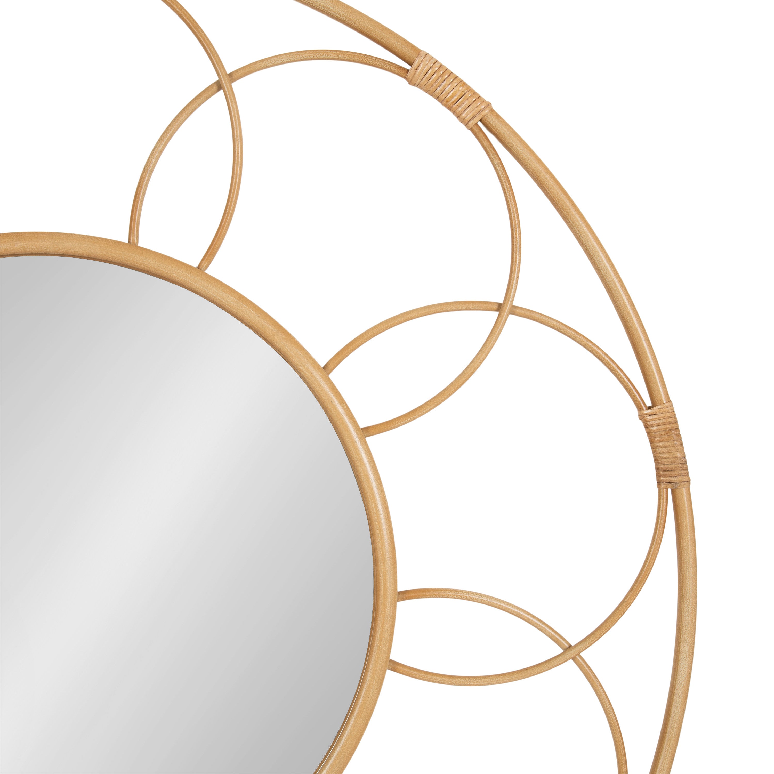 Round Mirror Brown 34x34 3