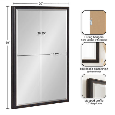 Rectangle Mirror Black 20x30 2