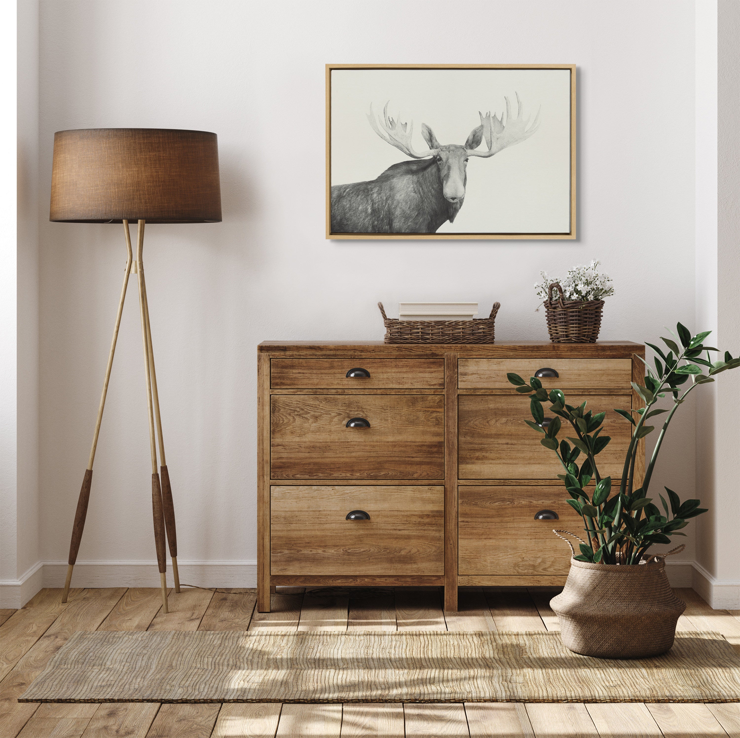 Framed Canvas Sylvie Natural 23x33 5