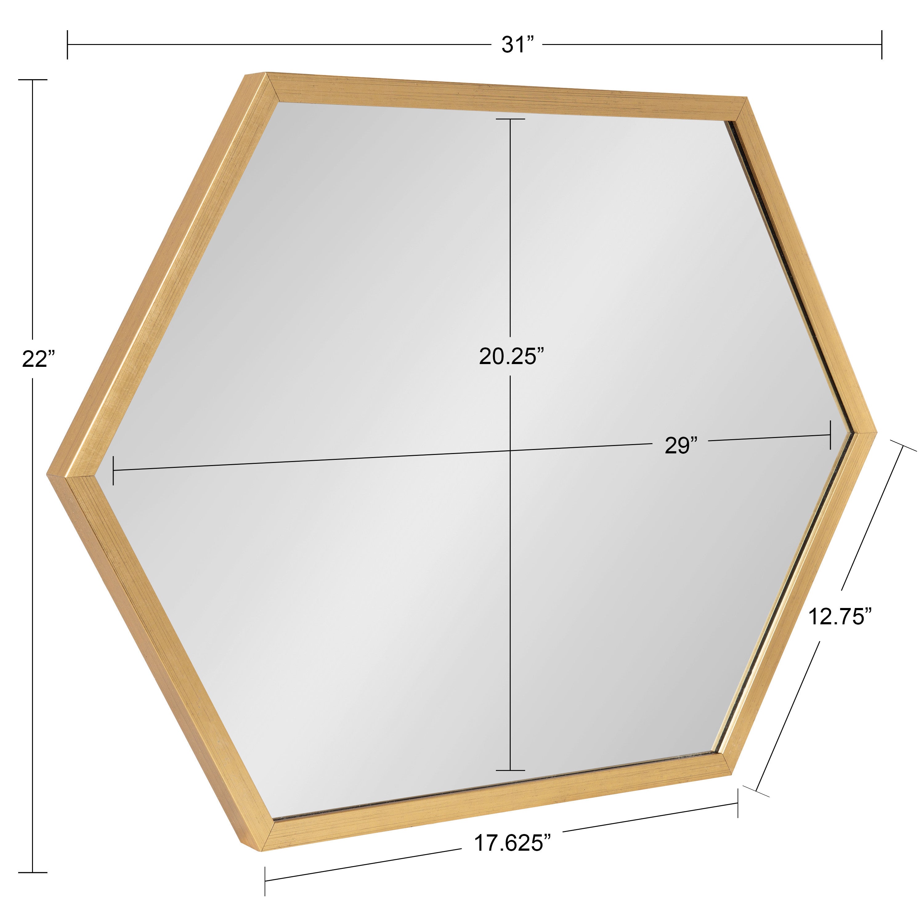Laverty Framed Hexagon Wall Mirror