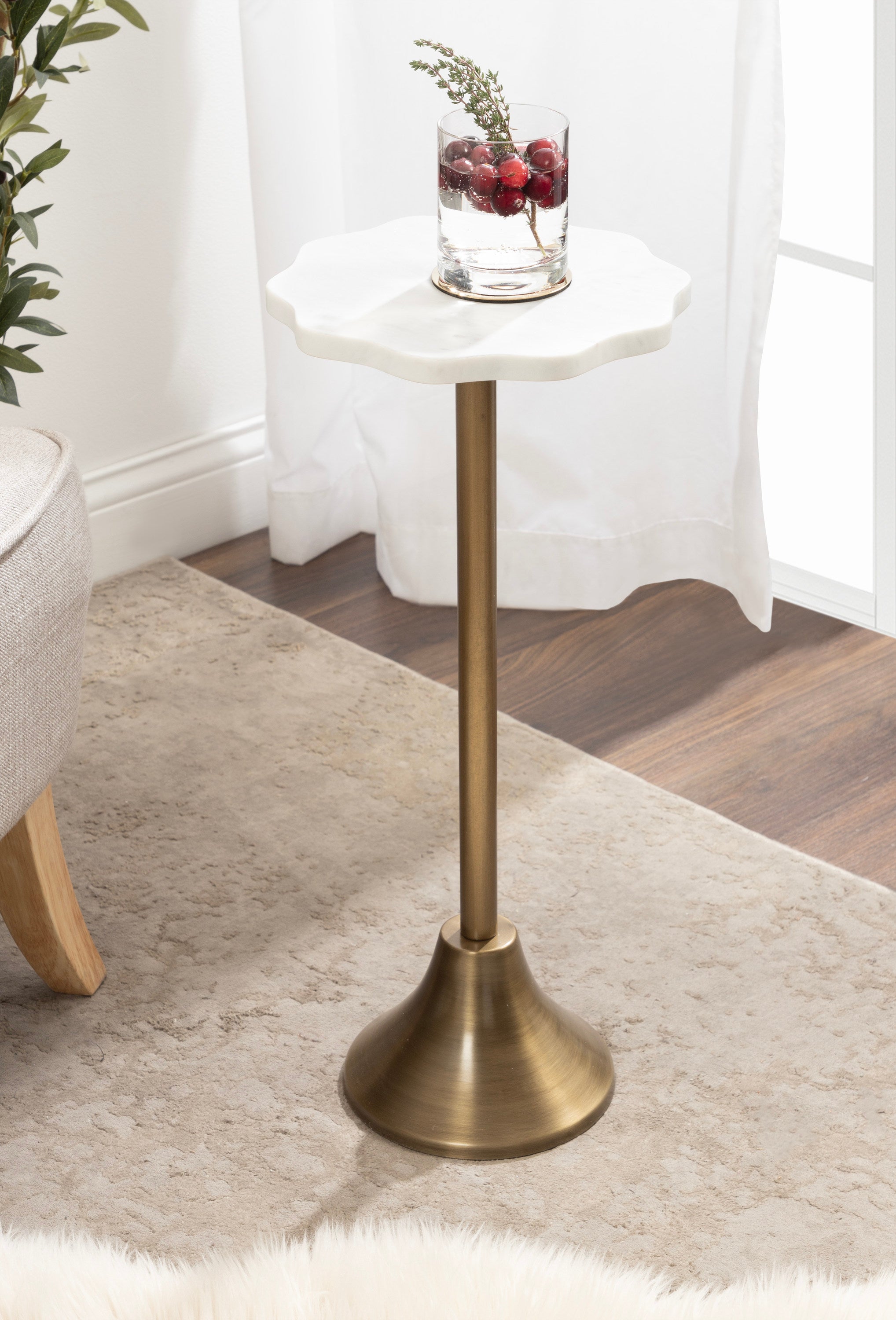 Side Table White Gold 10x10x23 7
