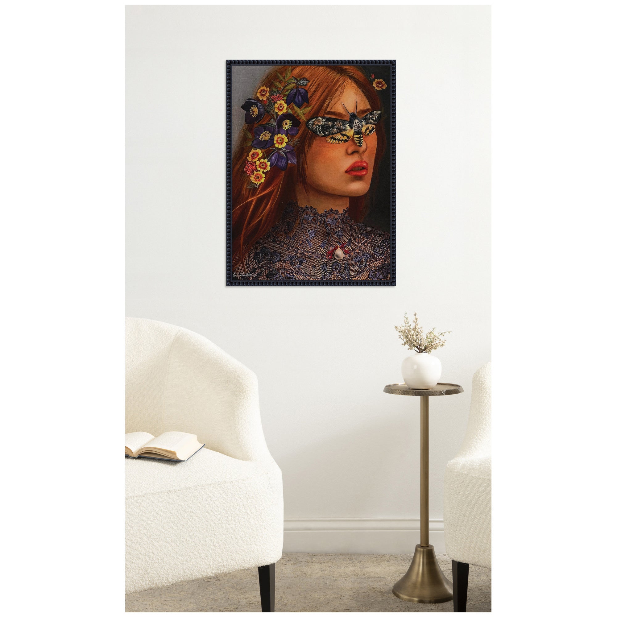 Framed Canvas Sylvie Beaded Black 18x24 7