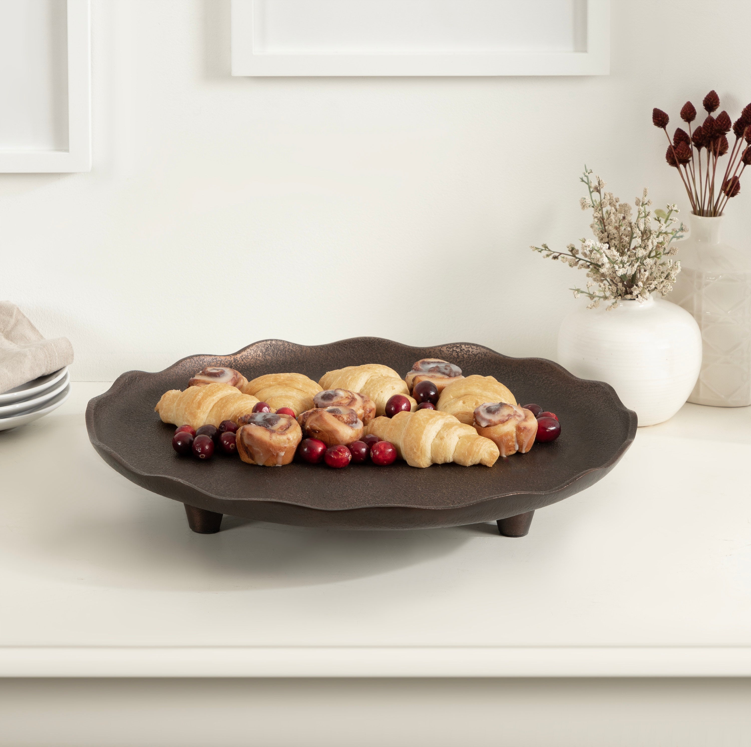 Serving Tray 16" Diameter Bronze 6