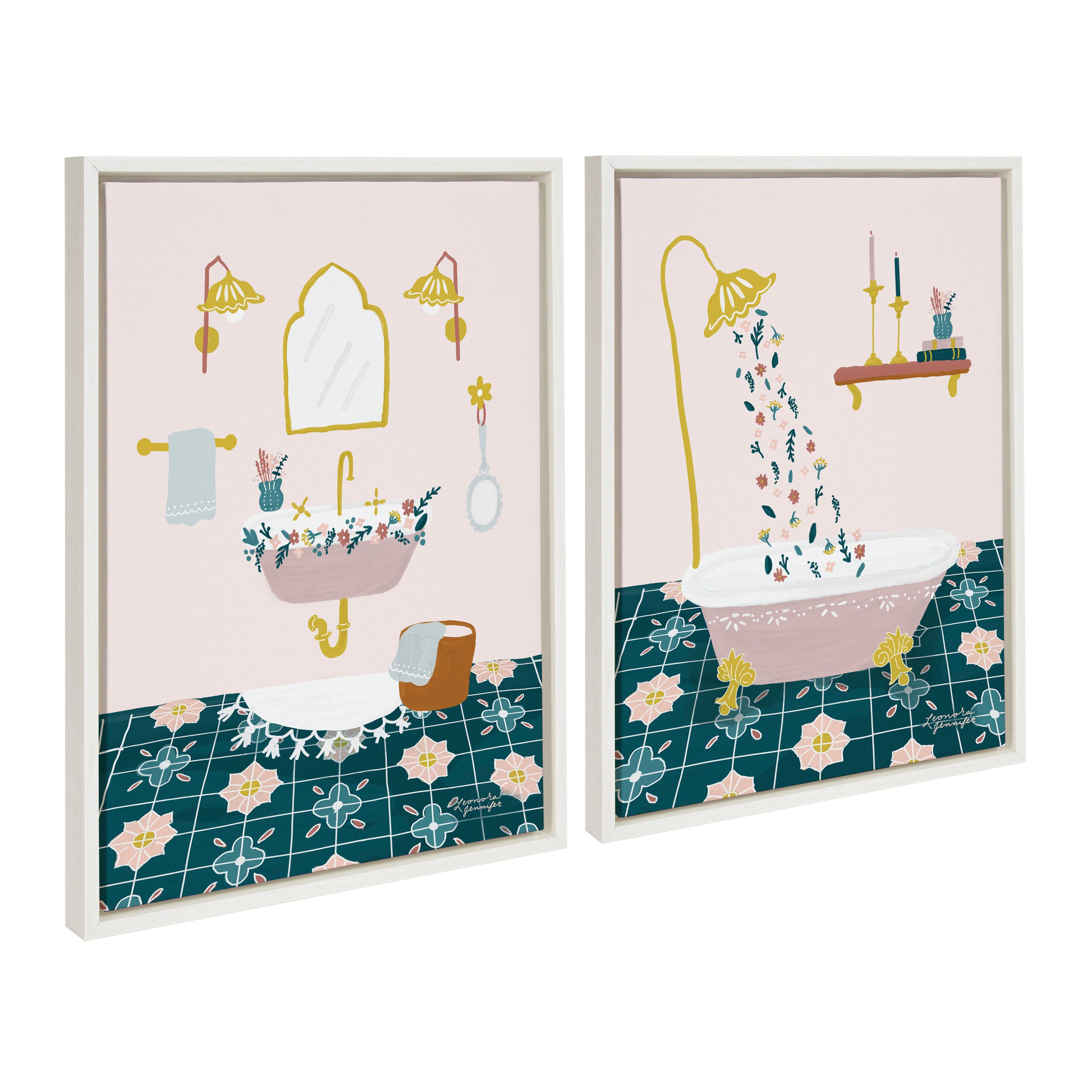 Art Set Sylvie White 2 Piece Set 18x24 1