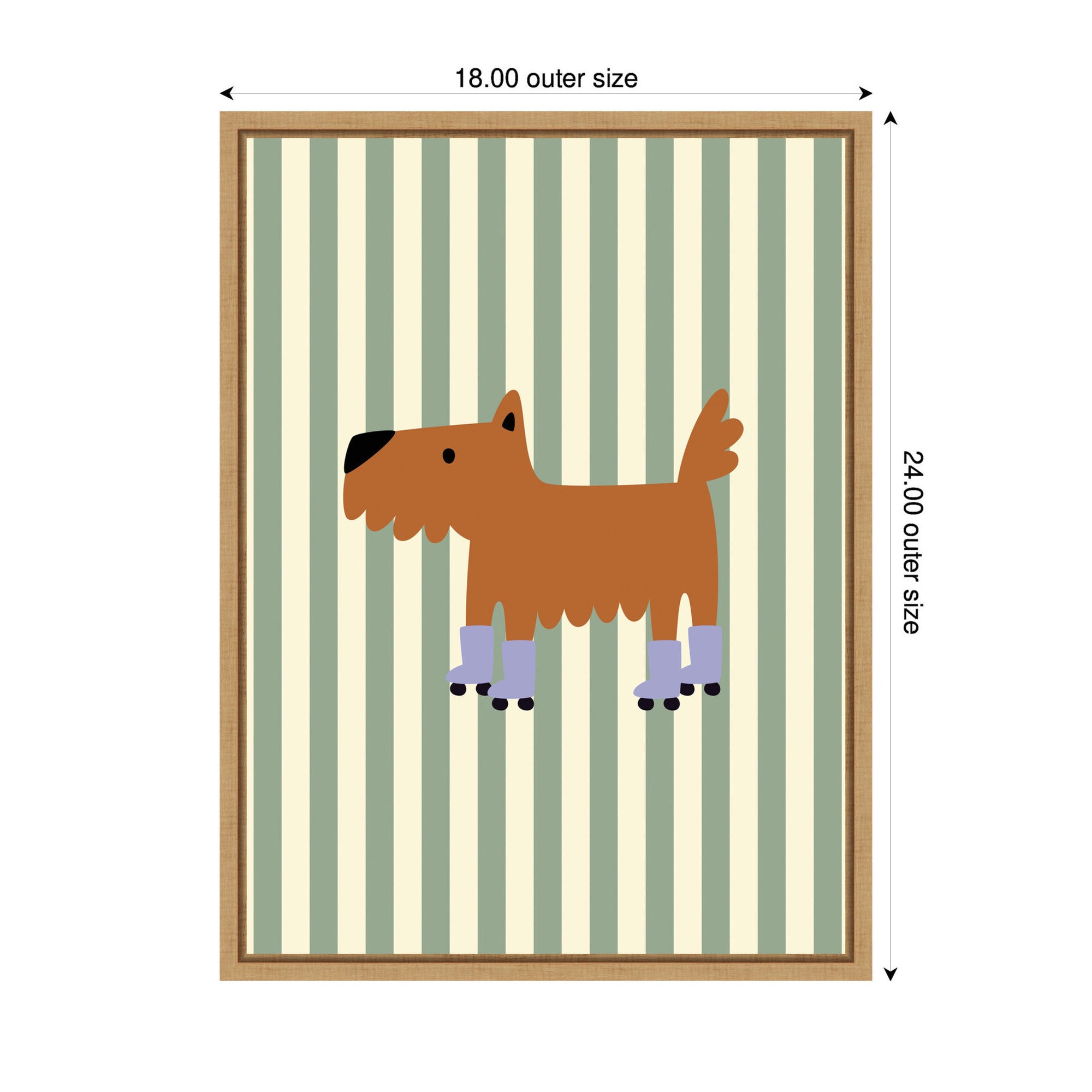 Skating Dog by Laura Moss Framed Canvas Wall Art Print