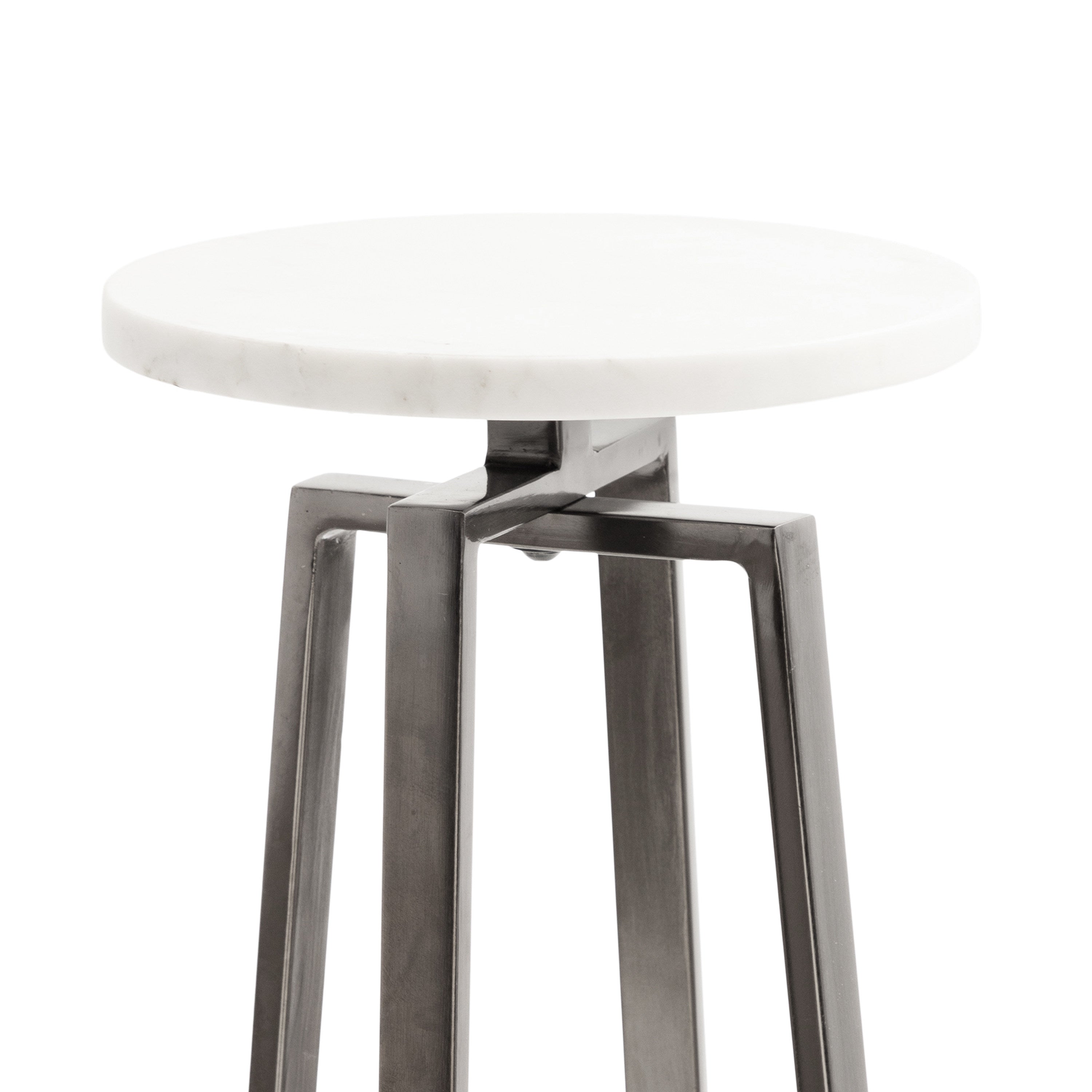 Drink Table White Pewter 9x9x23 3