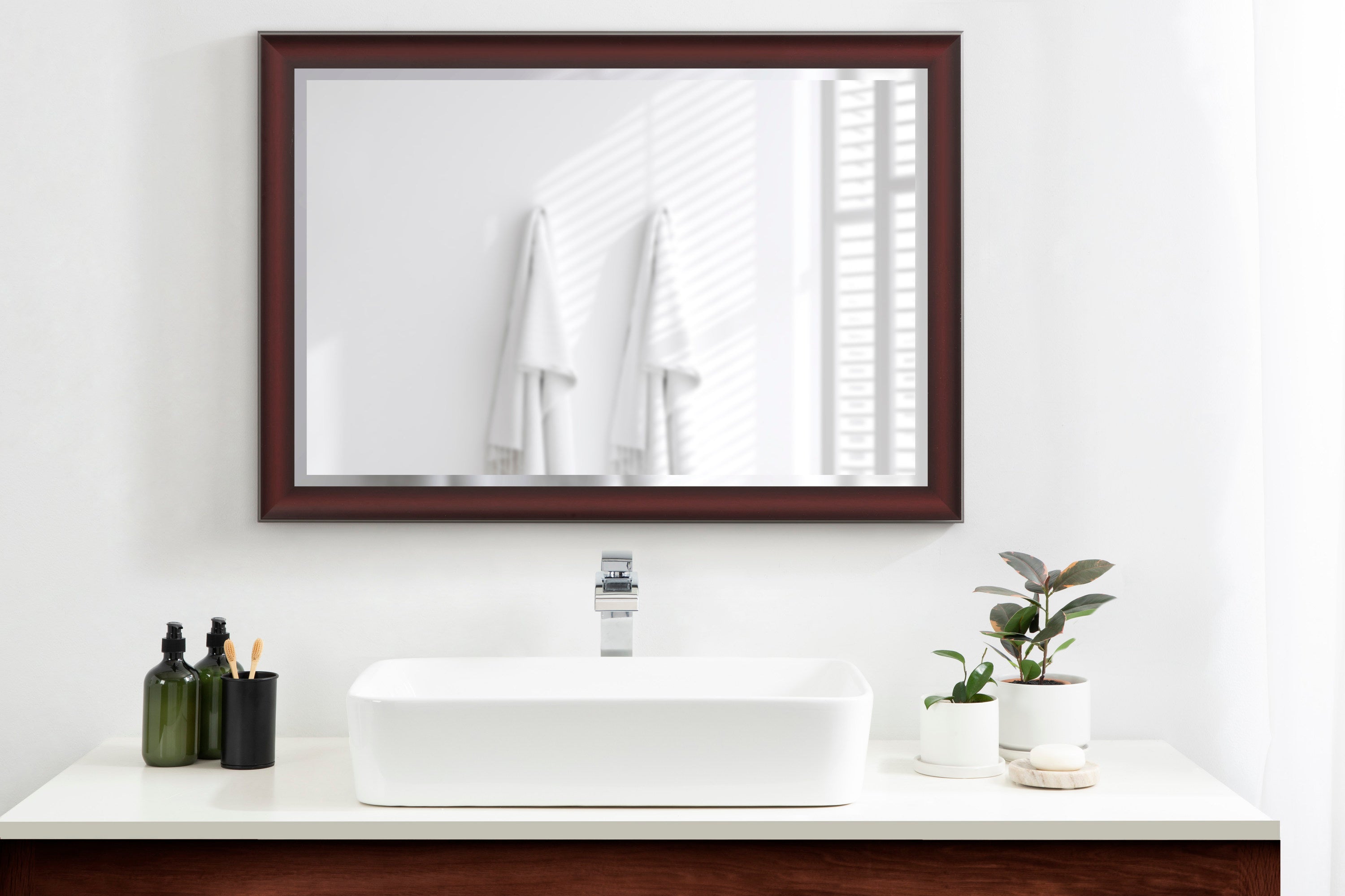 Rectangle Mirror Cherry 28x40 7