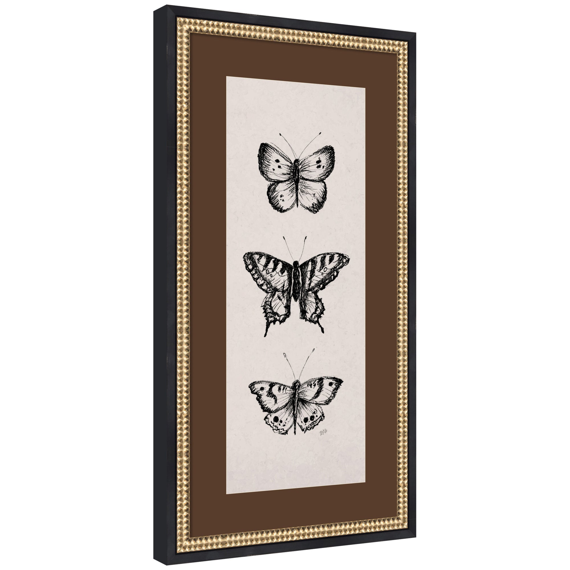 Framed Art 14x26 Brown Matted to 8x20 Castellan Black 7