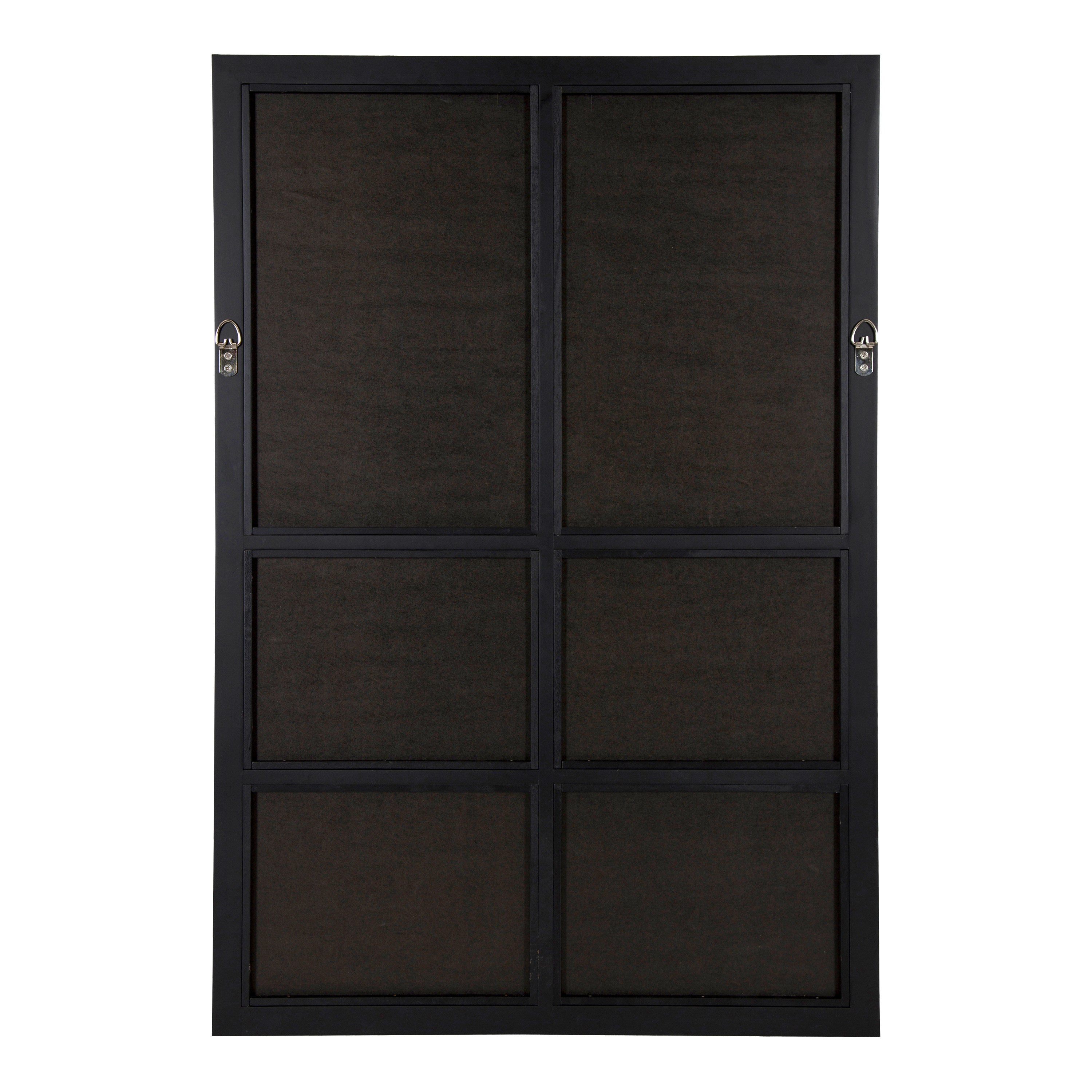 Windowpane Mirror Black 24x36 4