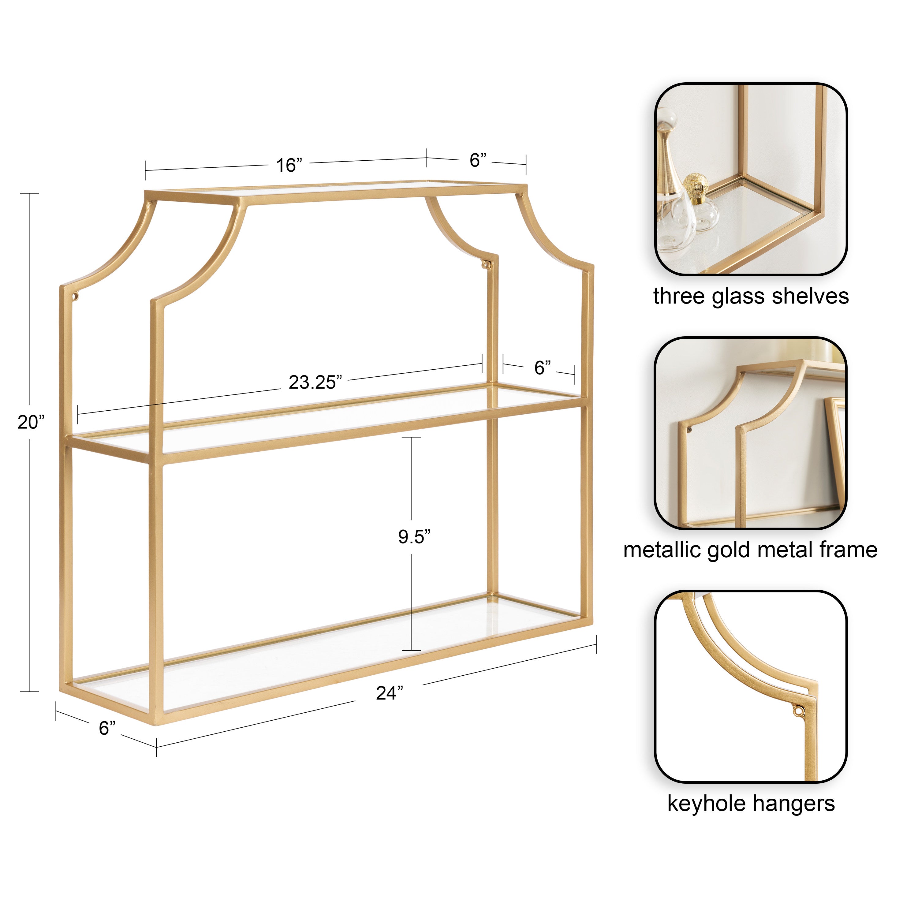Accent Shelf Gold 24x20 2