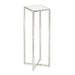Drink Table White Silver 7x7x21 1