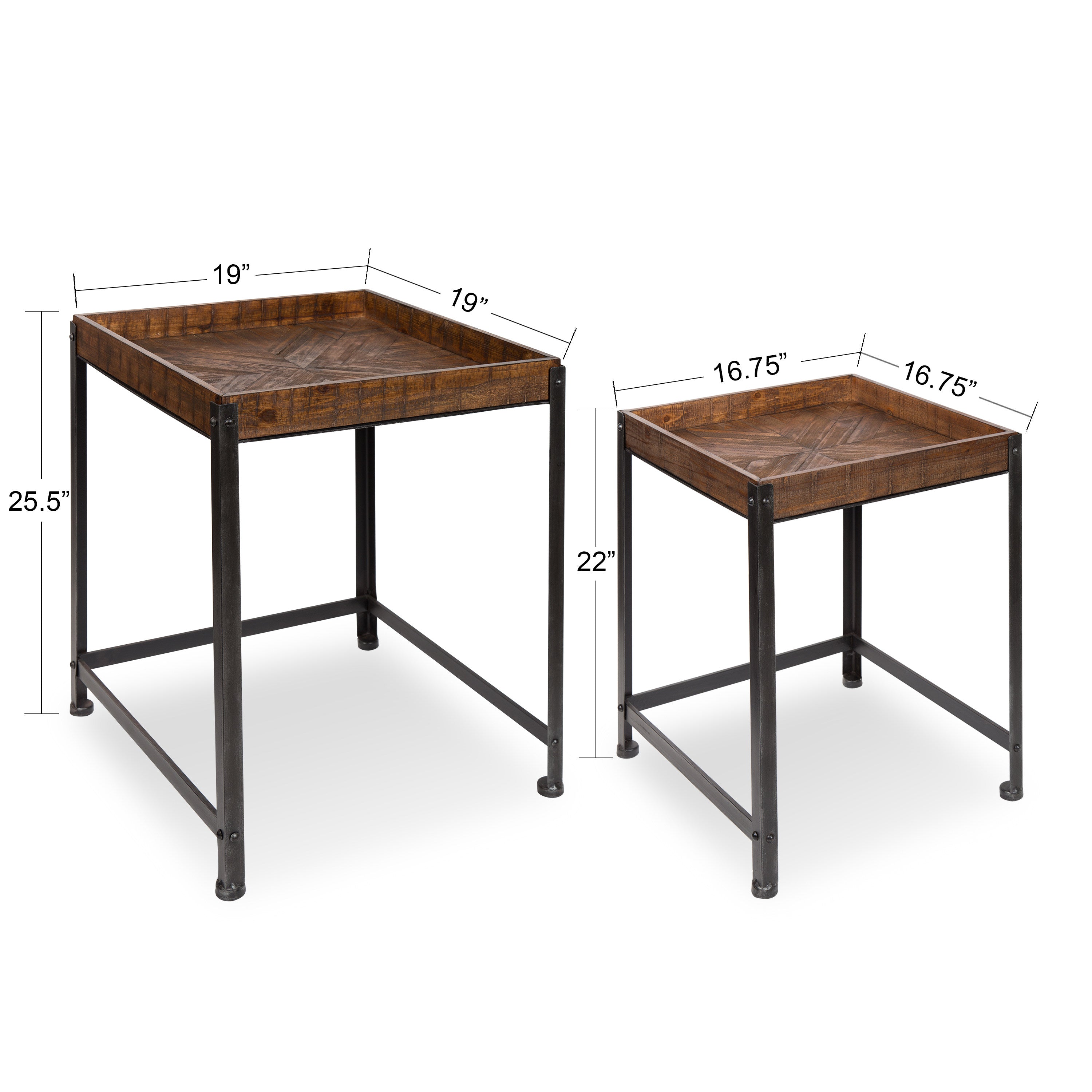 Marsh Wood and Metal Accent Table Set