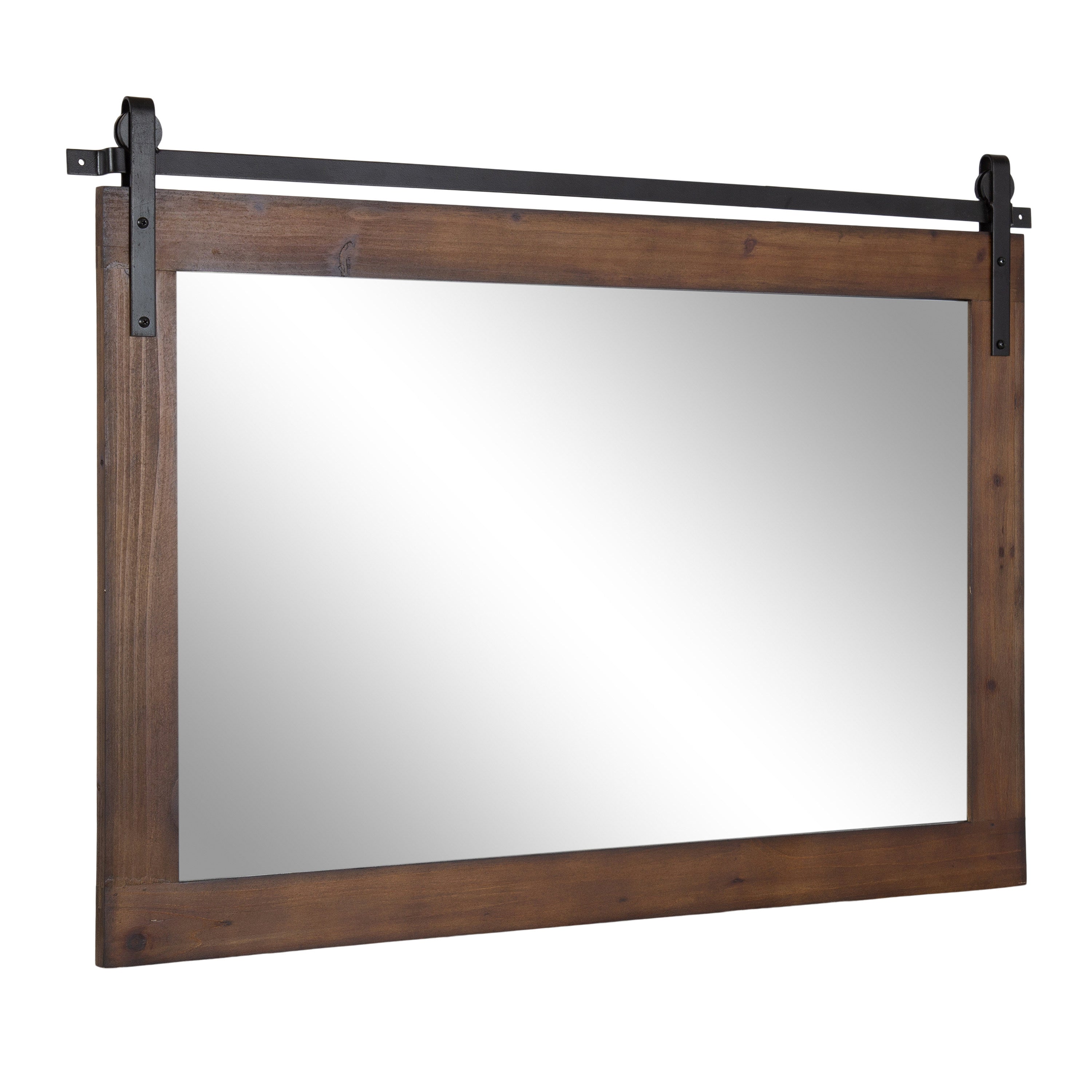 Rectangle Mirror Walnut Brown 38x27 1