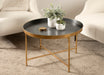 Coffee Table Gray Gold 28.25x28.25x19 6