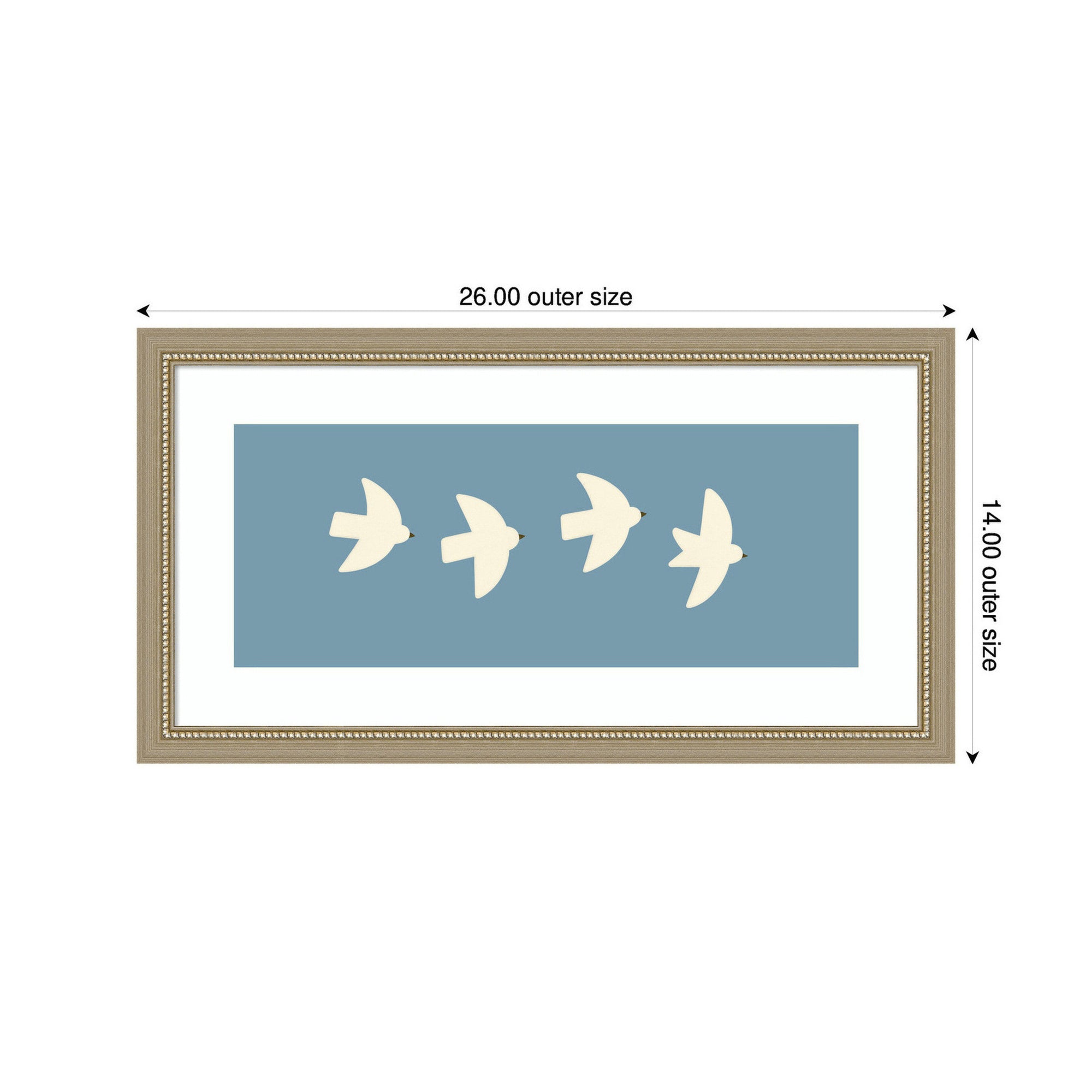 Minimalist Birds Panel Blue by Laura Moss Framed Wall Art Print