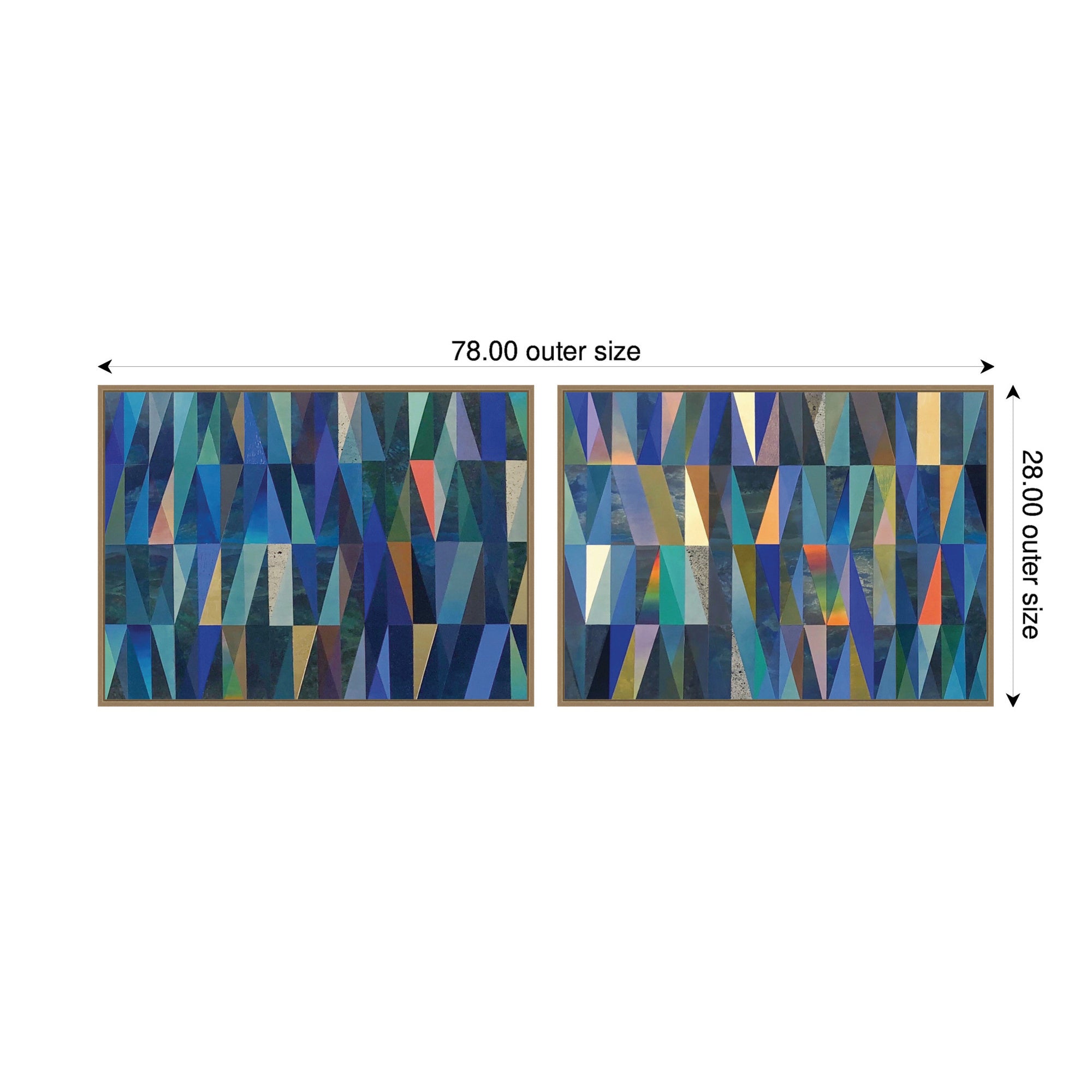 Art Set 2 Piece Set 28x38 Sylvie Dark Gold 2