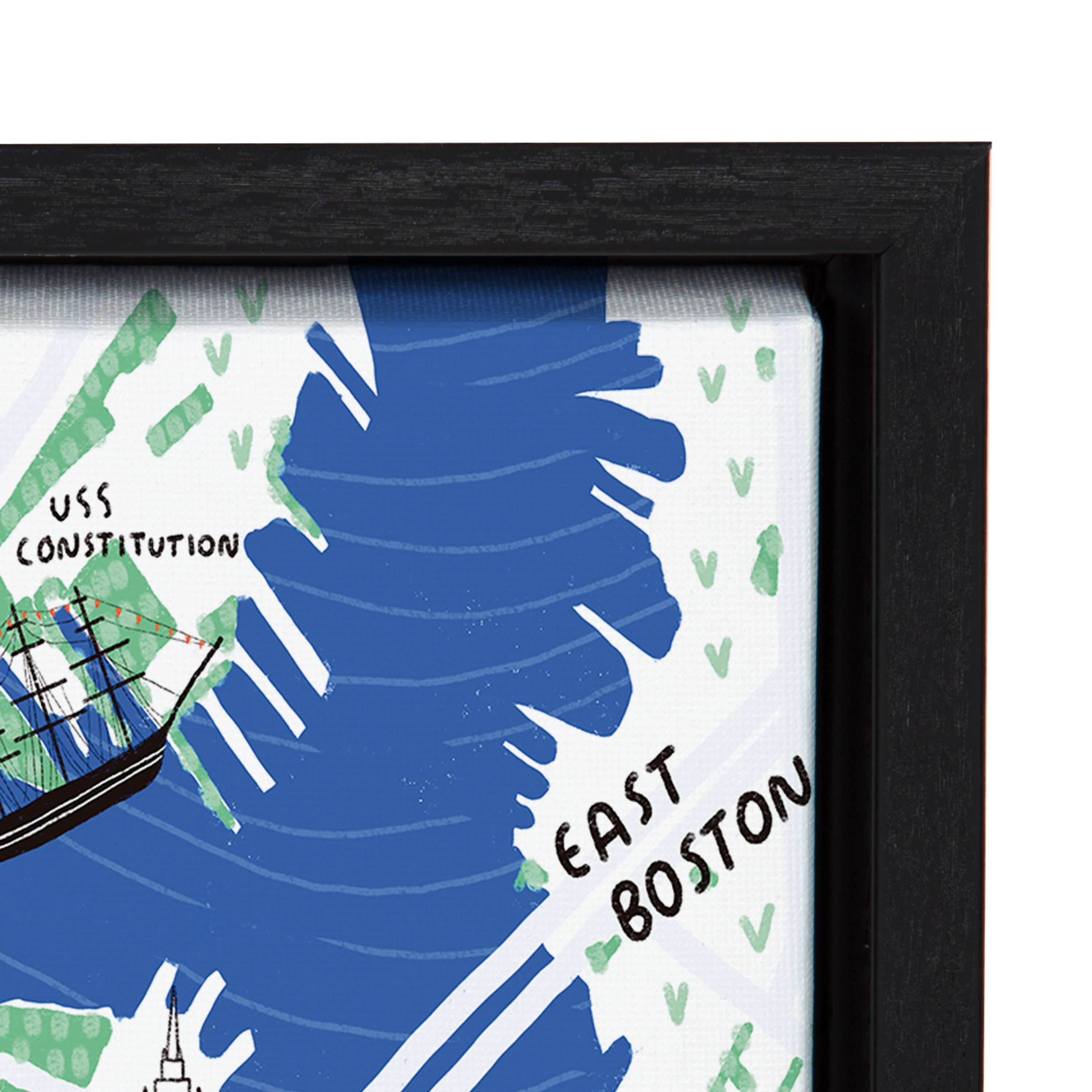 Sylvie Boston Illustration Framed Canvas by Stacie Bloomfield