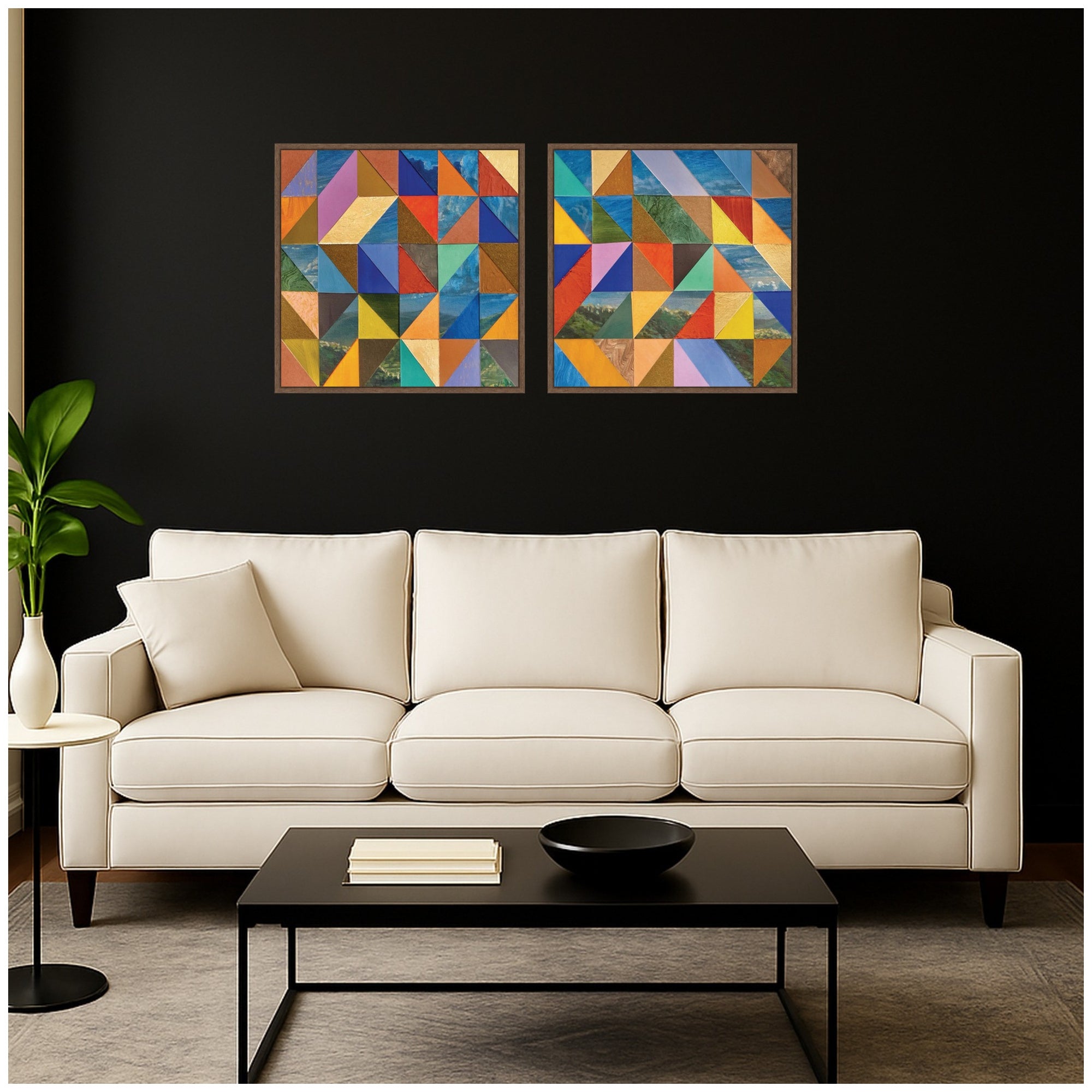 Art Set 2 Piece Set 22x22 Sylvie Walnut 5