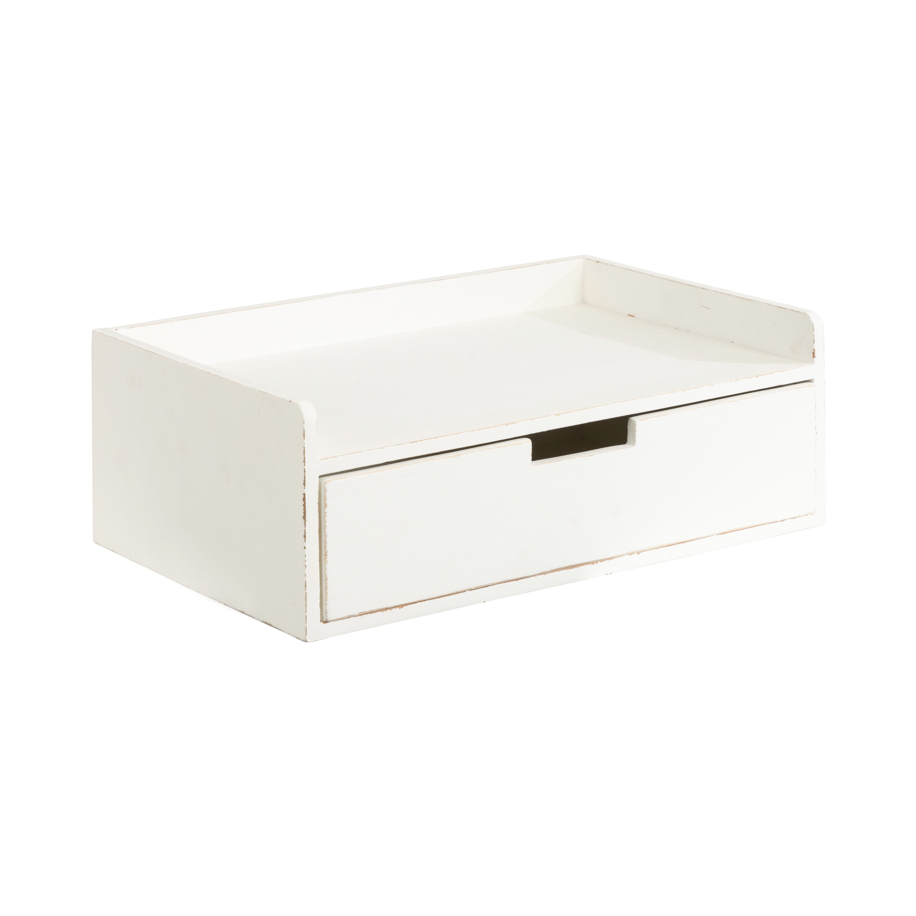Floating Side Table White 18x12x7 1
