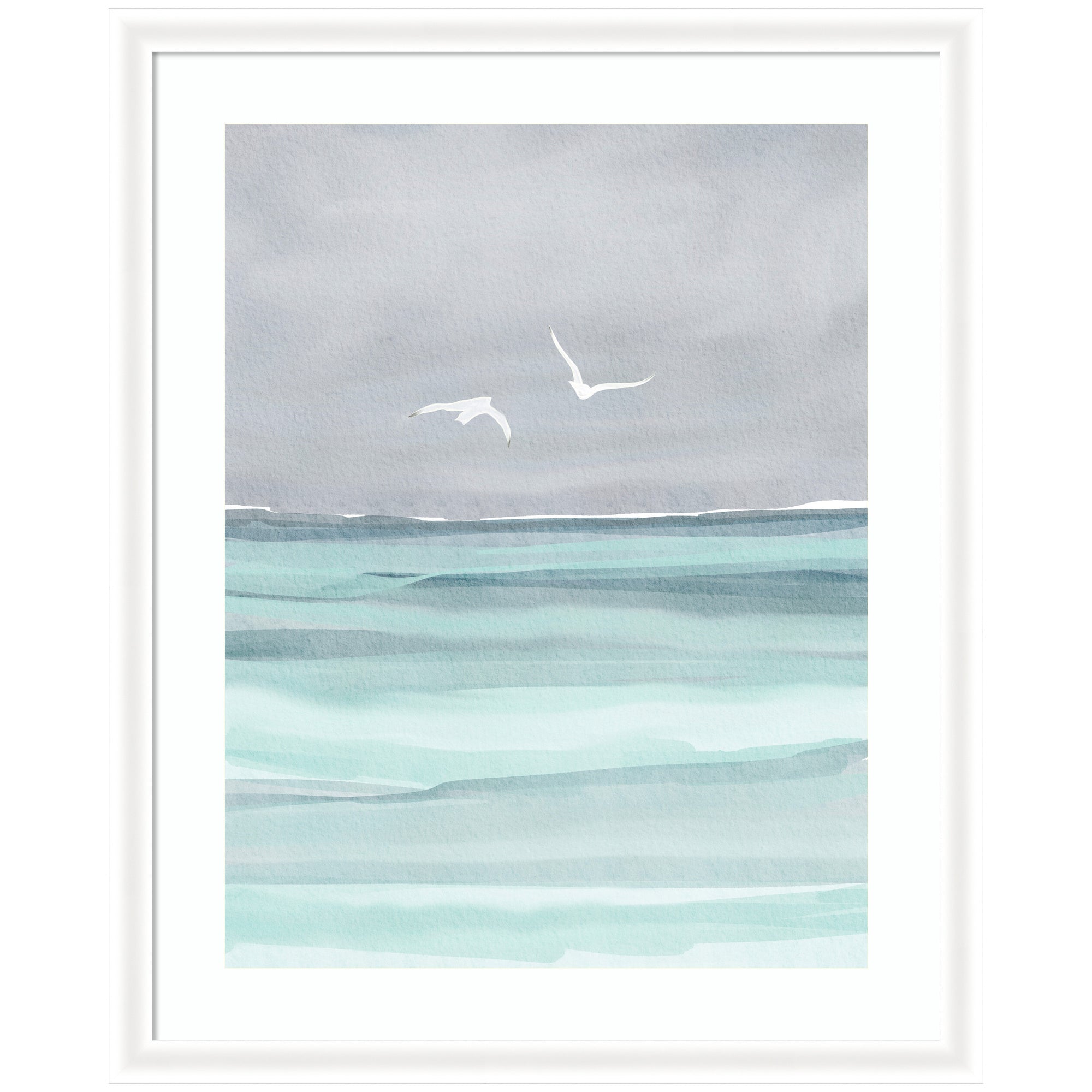 Framed Art Sea and Seagulls by Nikita Jariwala