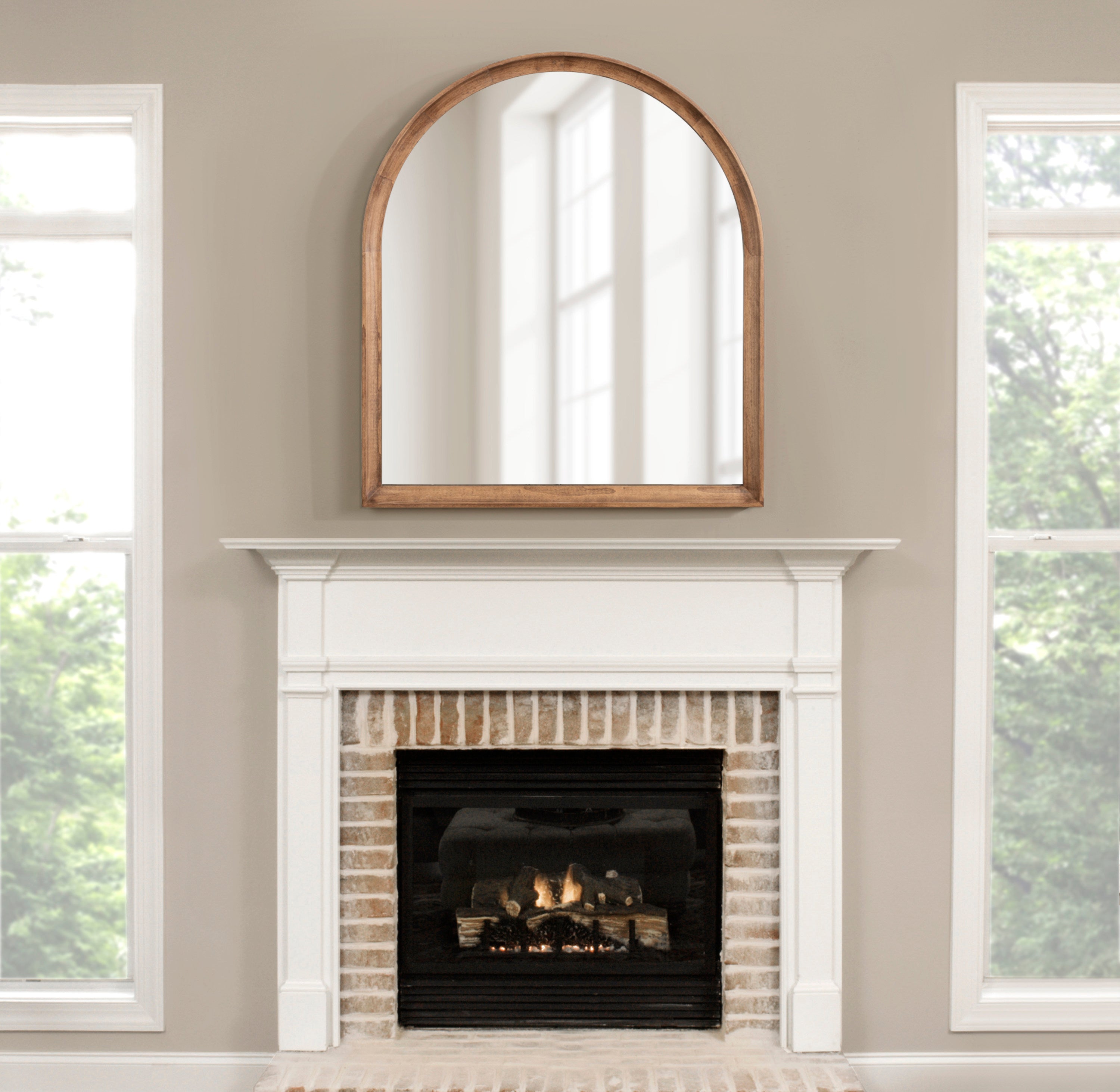 Arch Mirror Rustic Brown 32x36 7