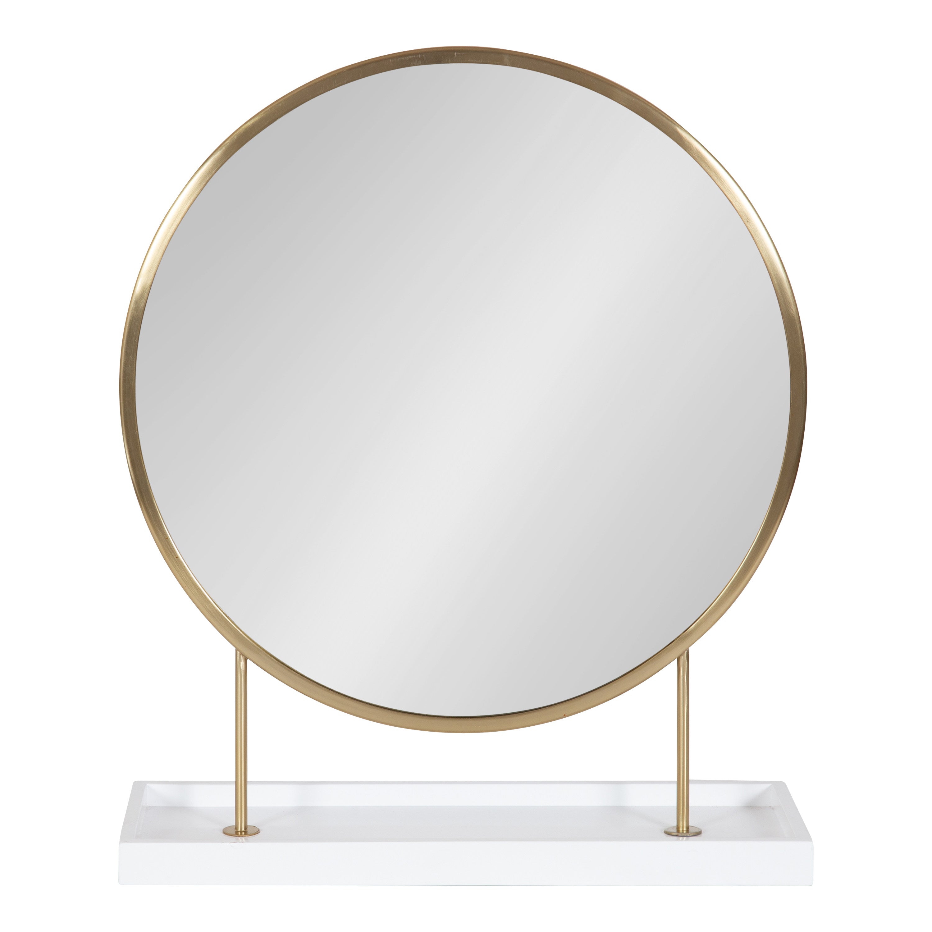 Tabletop Mirror White Gold 18x22 2