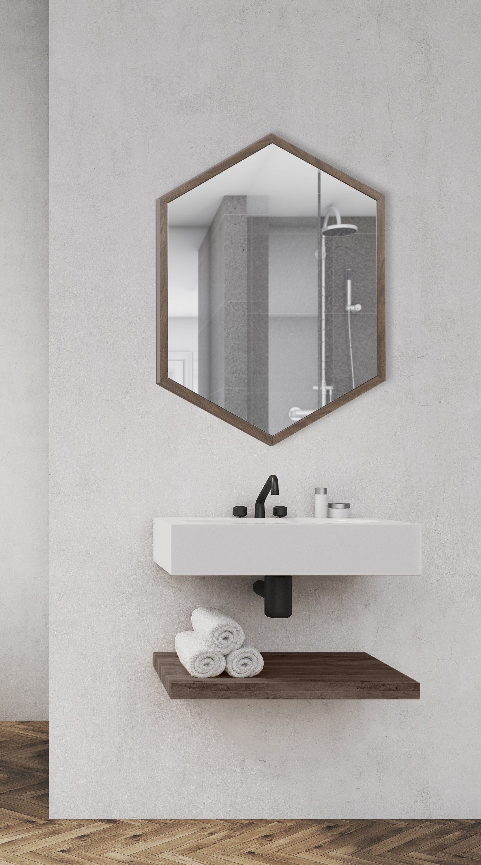Laverty Framed Hexagon Wall Mirror