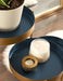 Plant Stand Navy Blue Gold 16x21x30 6