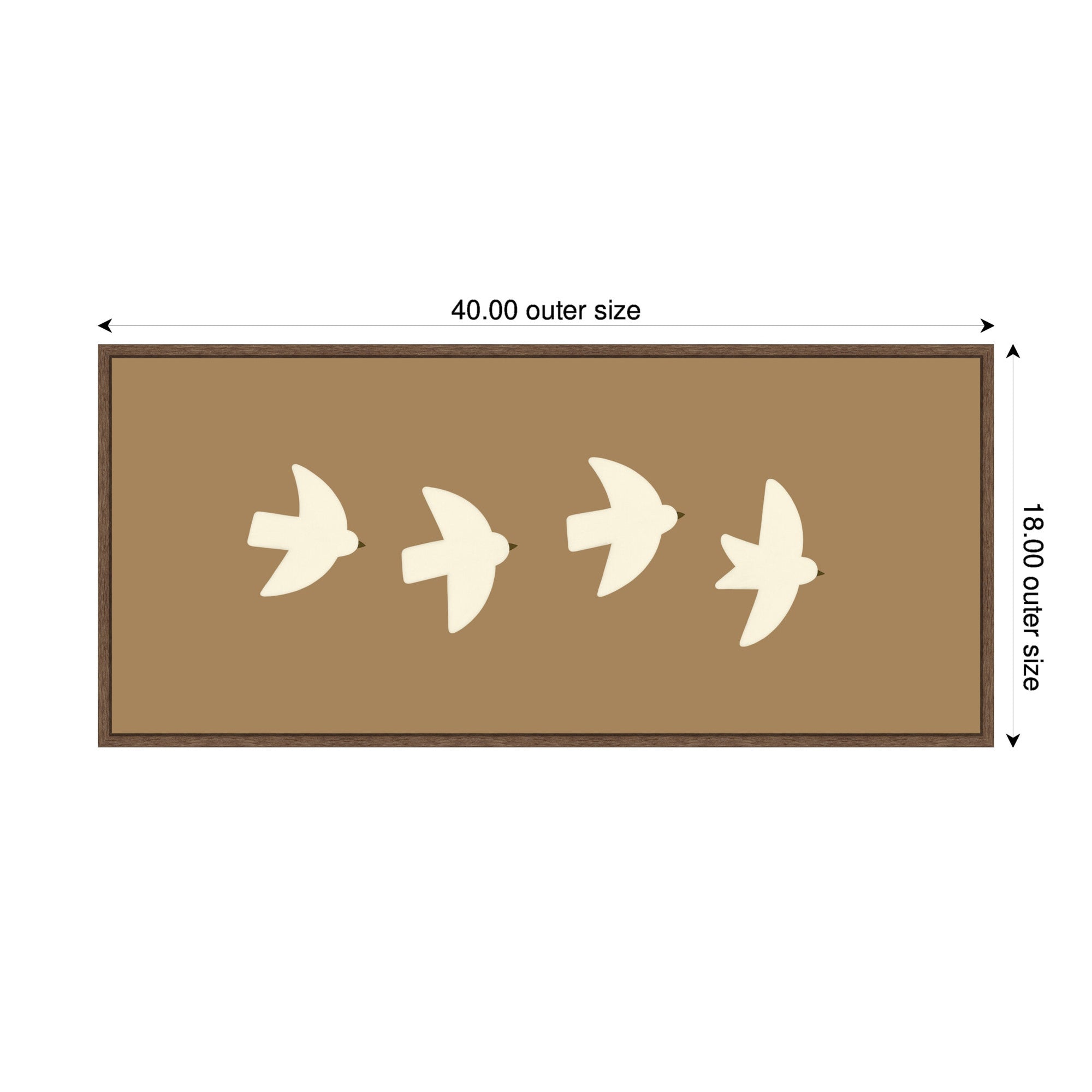 Minimalist Birds Panel 2 Brown by Laura Moss Framed Canvas Wall Art Print