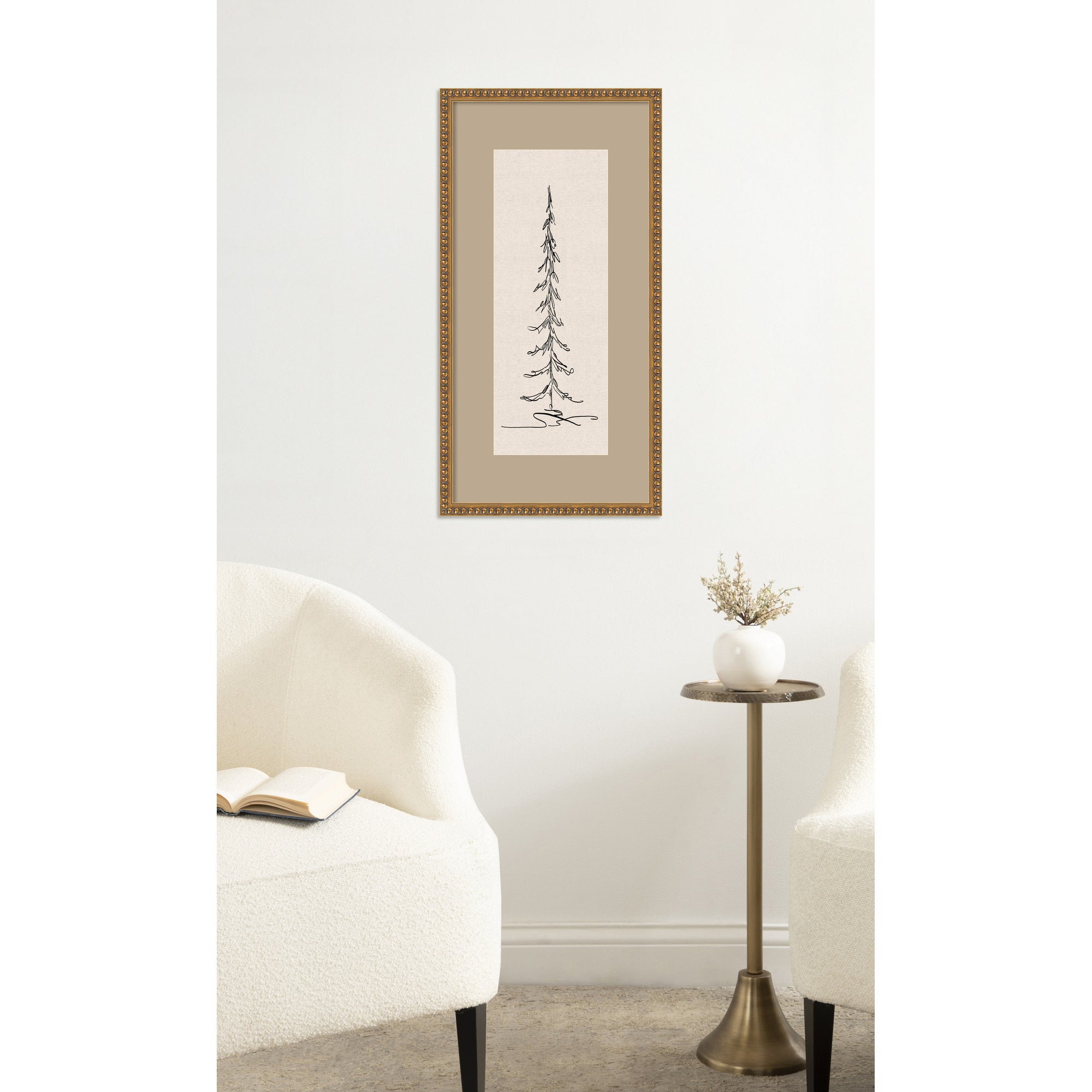 Framed Art Bradford Bead Gold 13x25 5